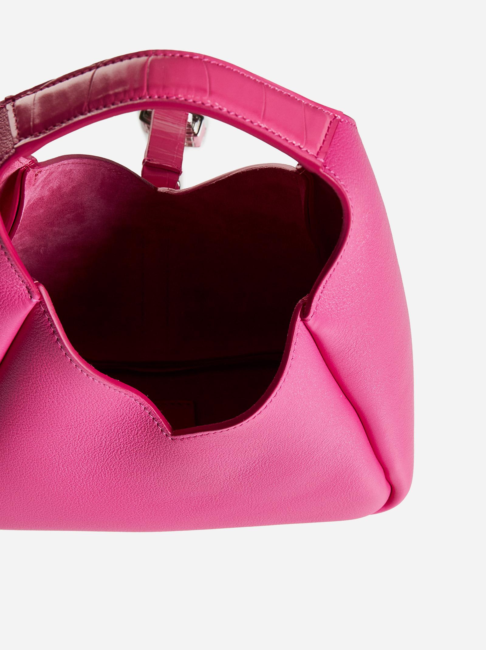 Shop Givenchy G-hobo Mini Leather Bag In Pink