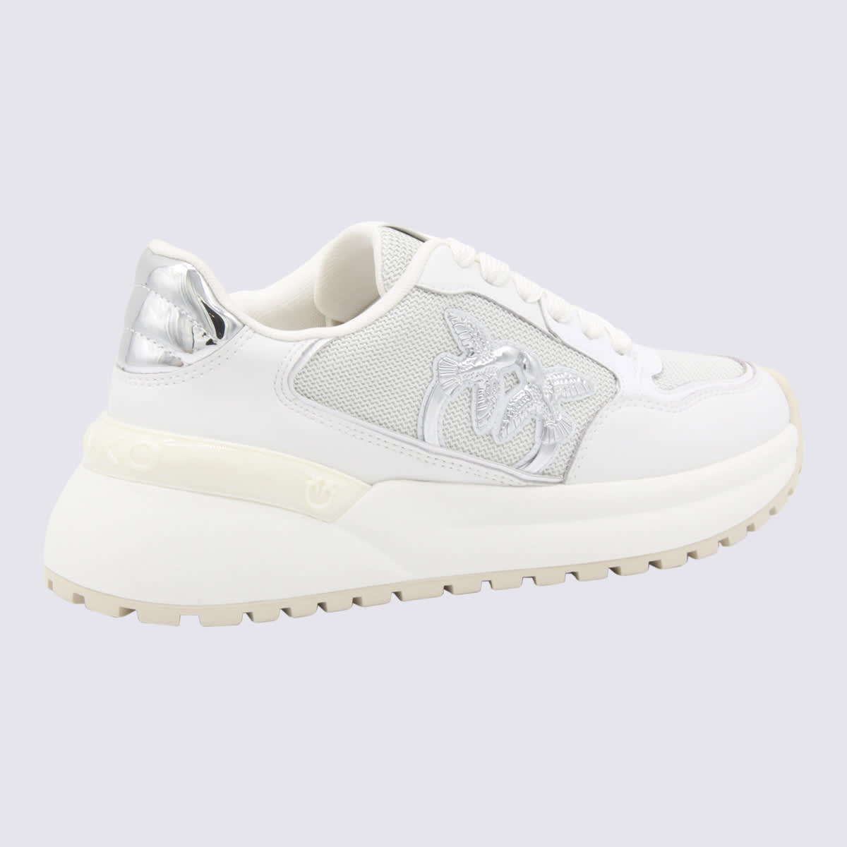 Pinko Love Birds-embellished Platform Sneakers In White