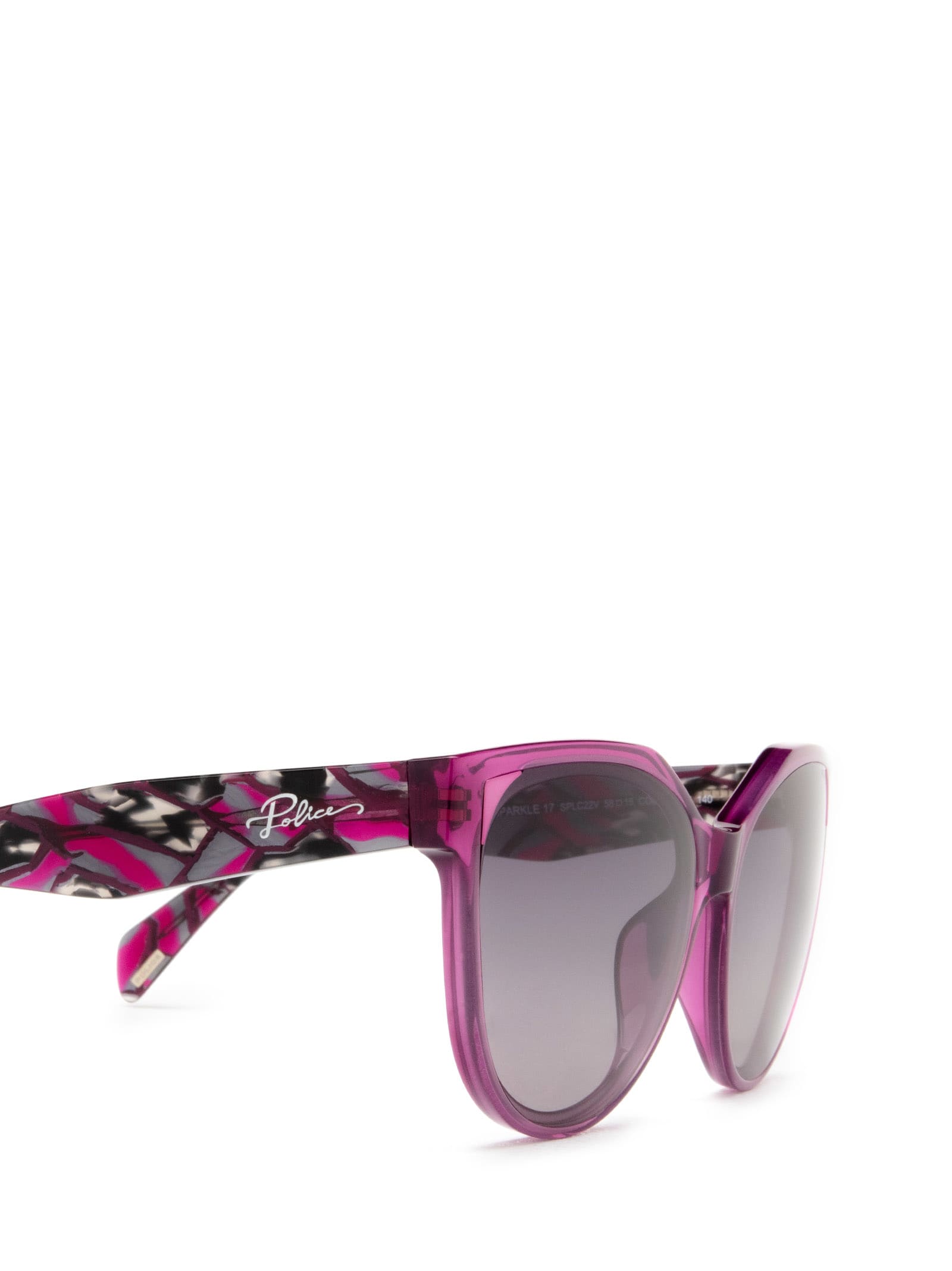 Shop Police Splc22e Transparent Pink Sunglasses
