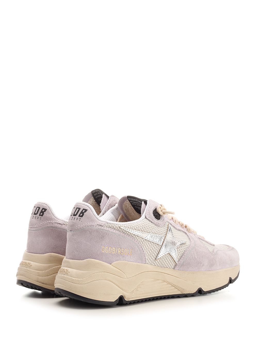 Golden Goose Running Sole Net Upper Suede Toe Spur And Heel Laminated Star Sneakers Violet In Violet