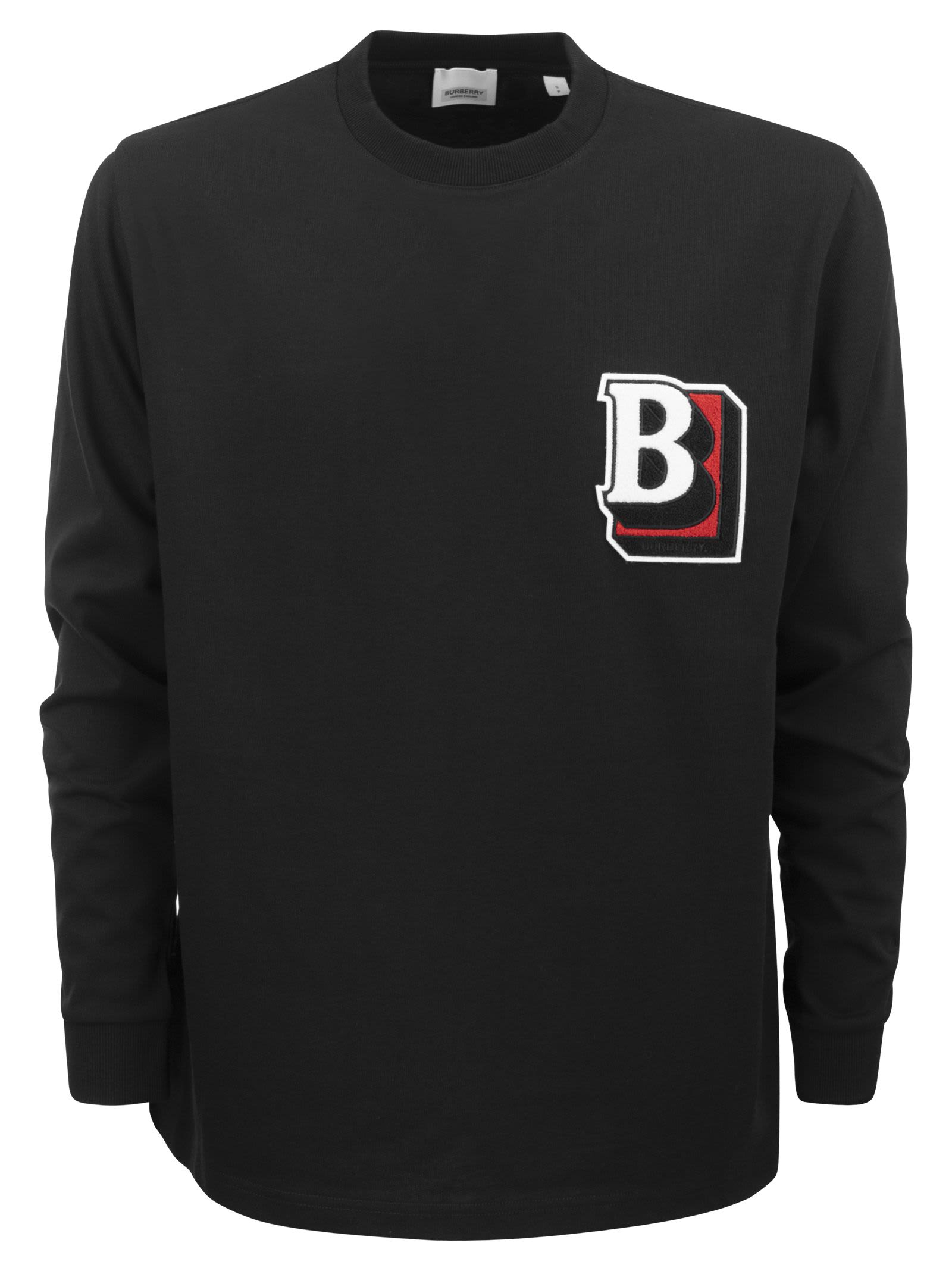 Burberry Cotton Blend Sweatshirt With Letter Graphic