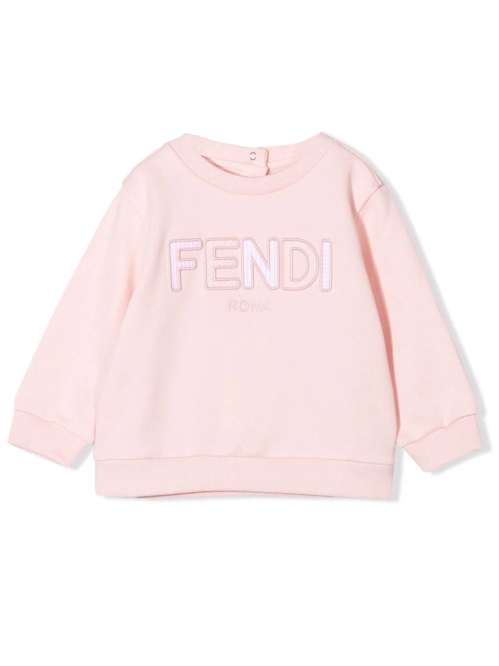Fendi Light Pink Cotton Sweatshirt