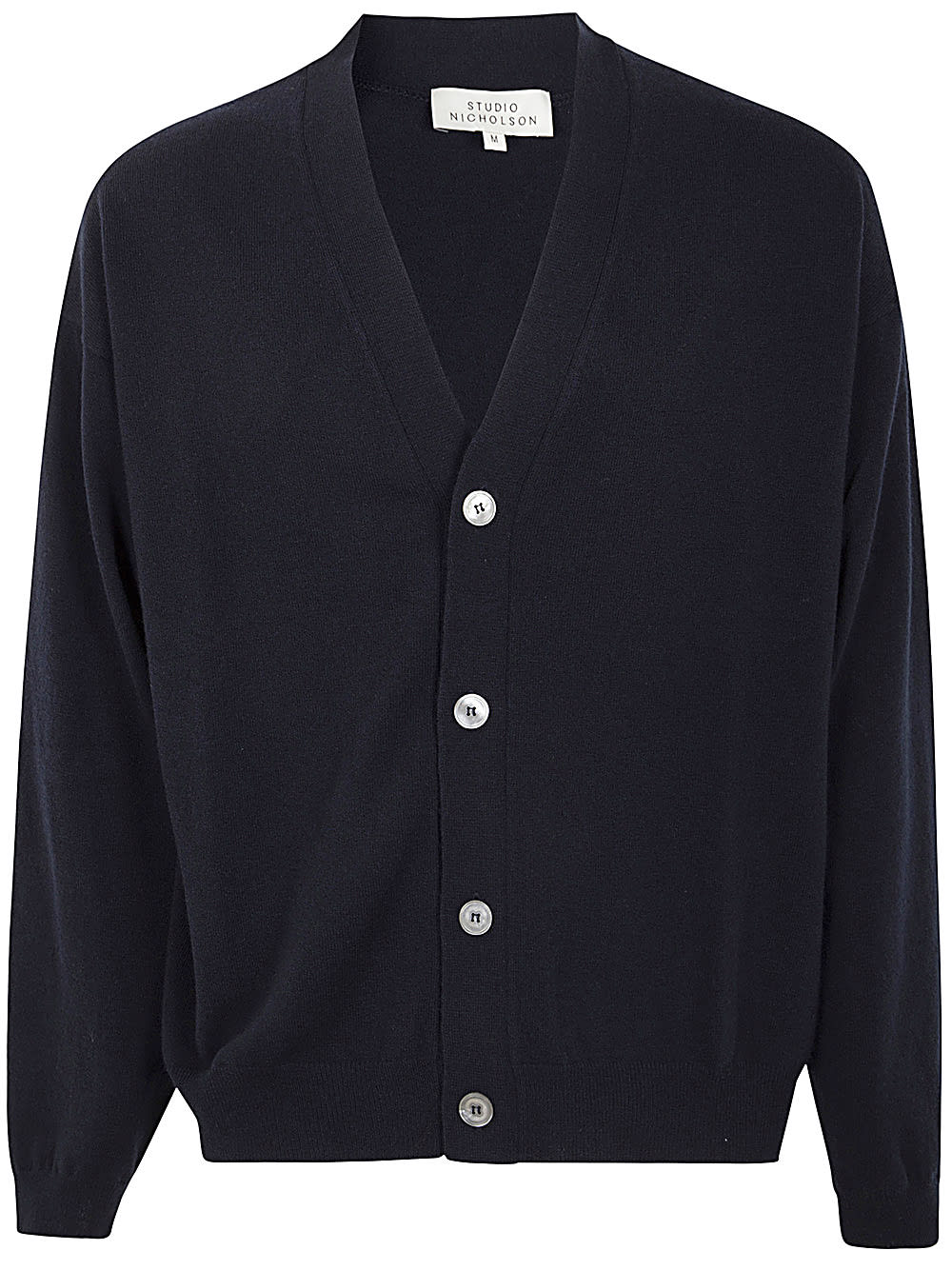 Shop Studio Nicholson 12gg Knit Cardigan In Darkest Navy