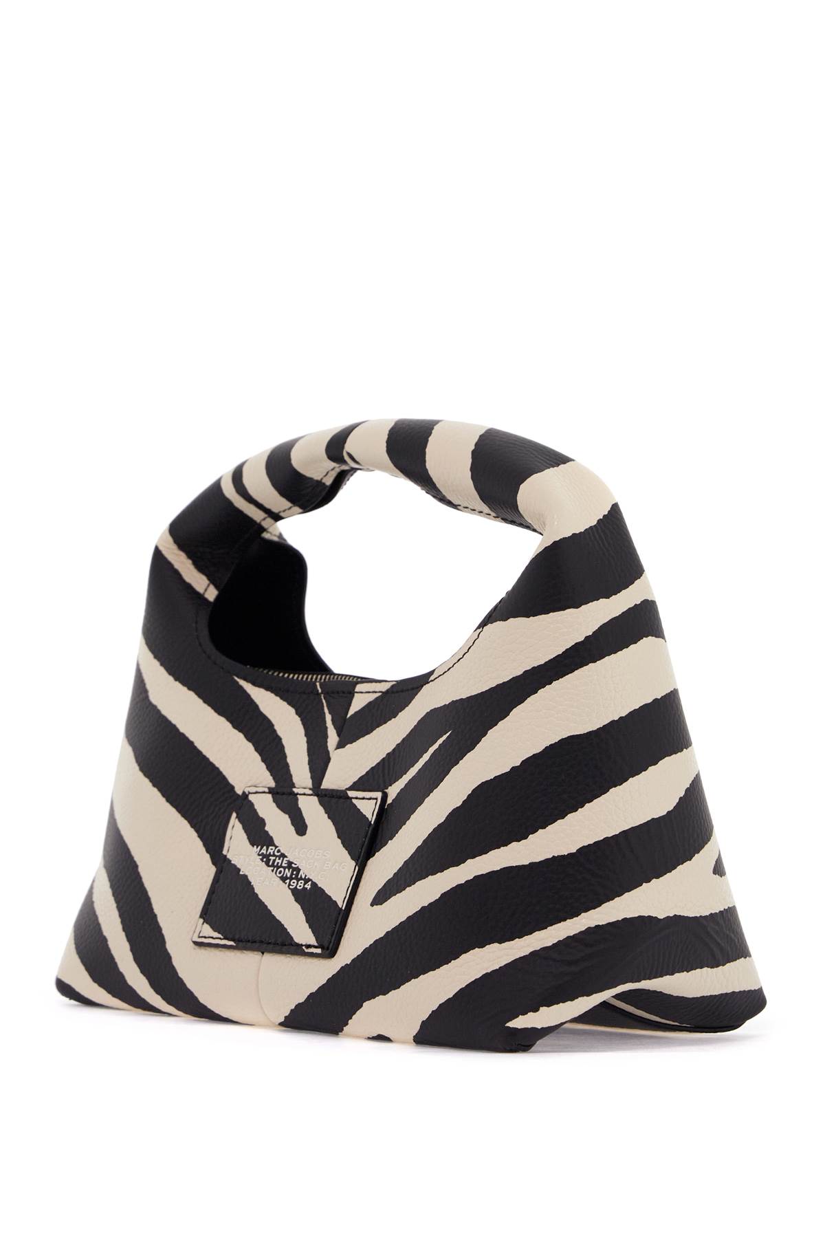 Shop Marc Jacobs The Zebra Leather Mini Sack Bag In Black/white (black)