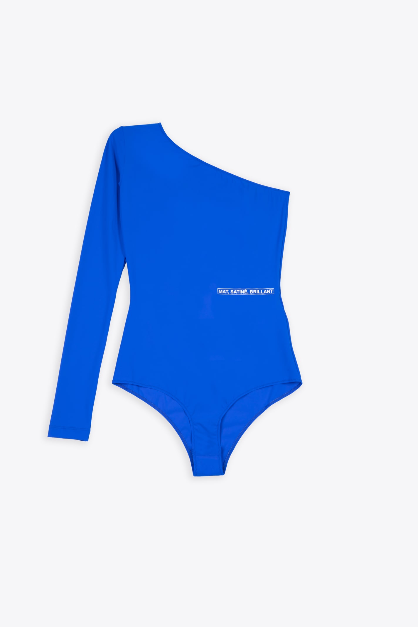 Mm6 Maison Margiela Body One Shoulder Royal Blue Lycra Bodysuit