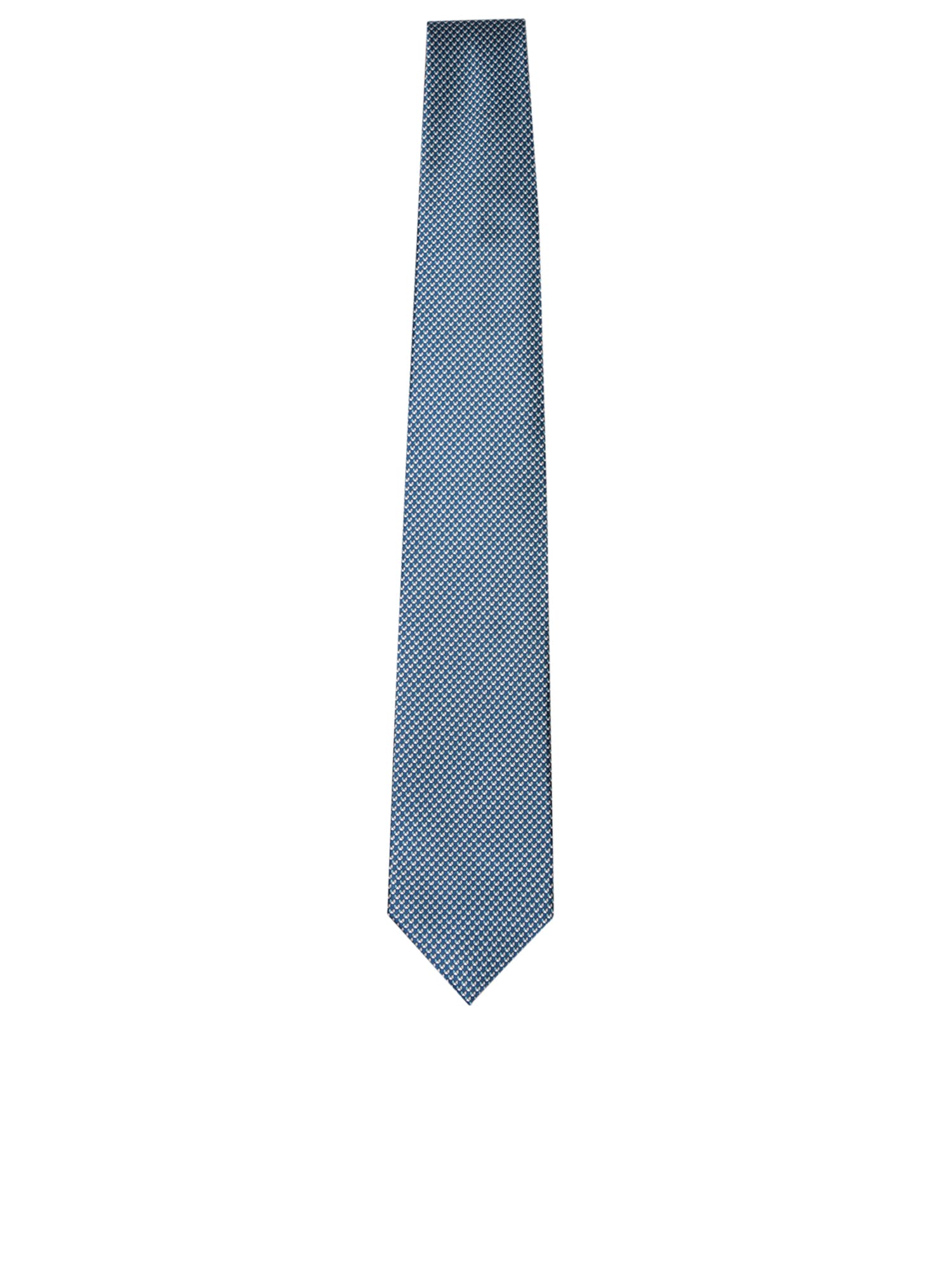Micropattern Light Blue/white Tie