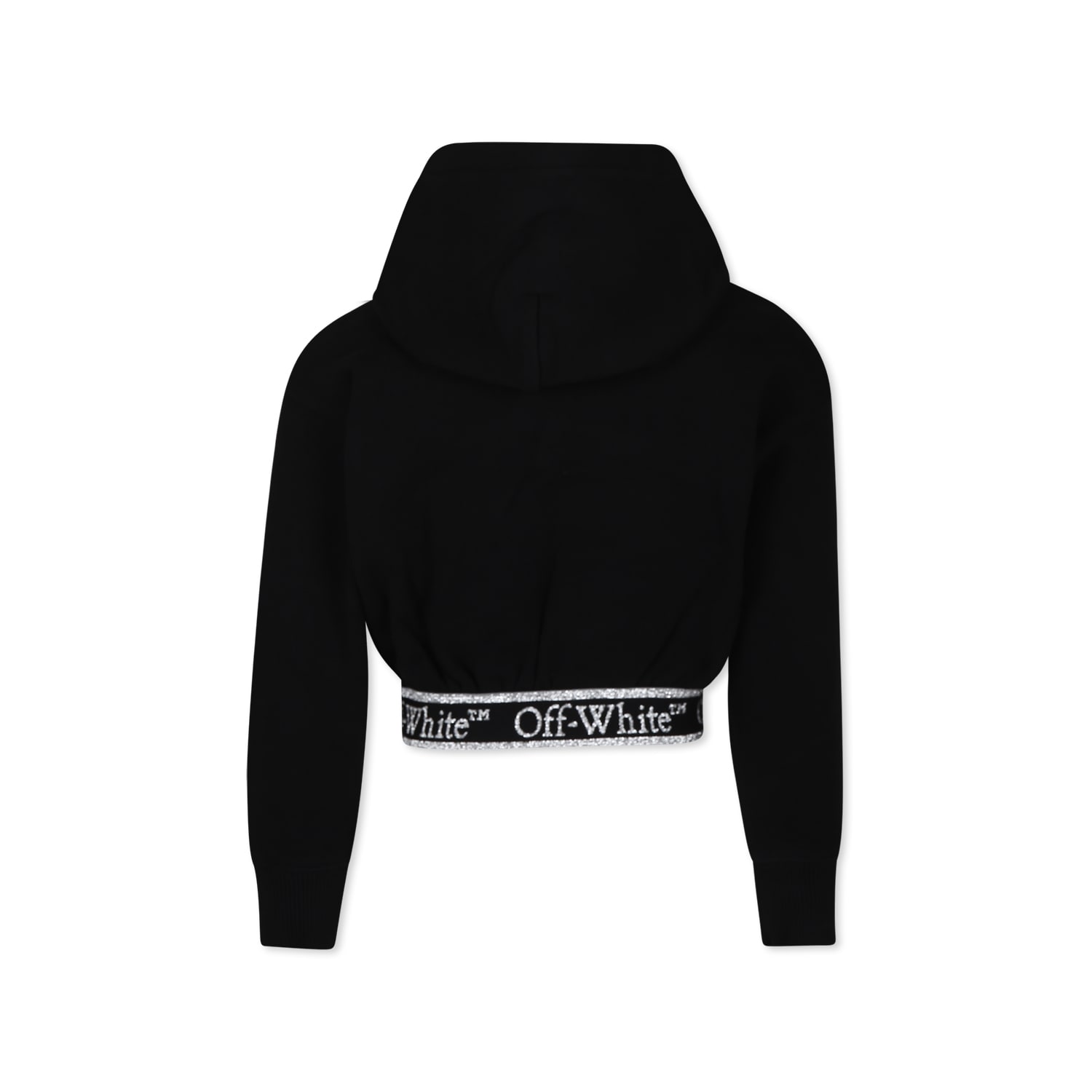 Off-white Black Sweatshirt For Girl With Logo In Black