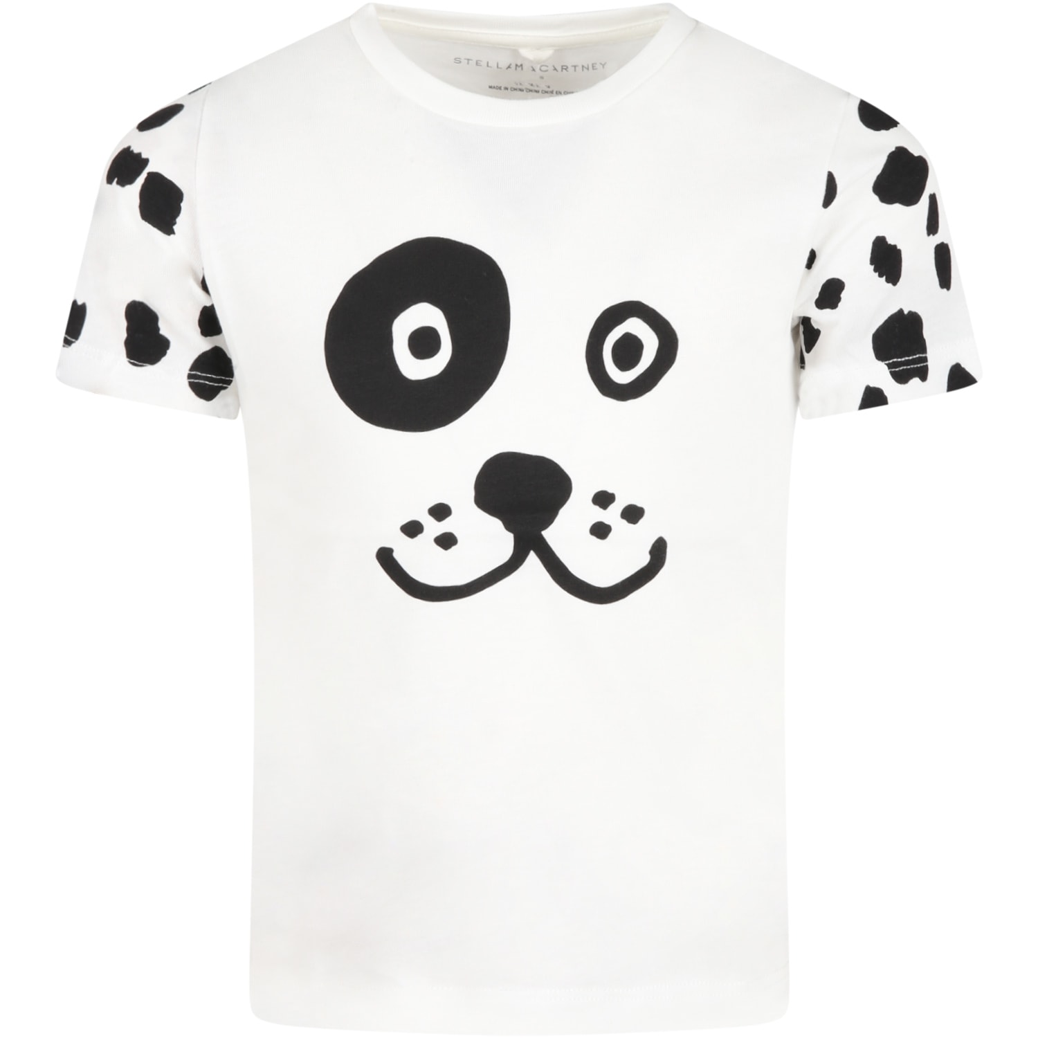Stella McCartney Kids White T-shirt For Kids With Dalmatian Print