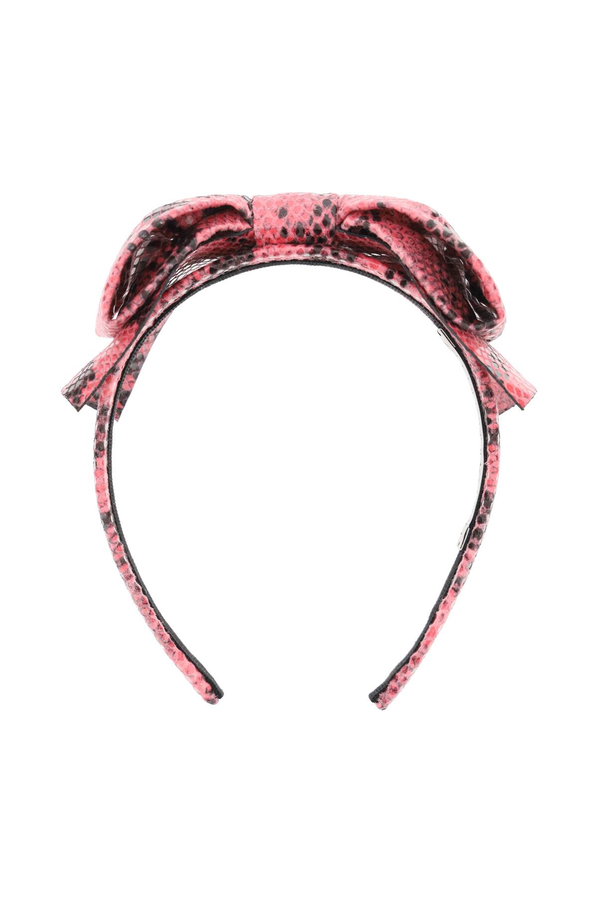 Alessandra Rich Python Print Headband With Bow