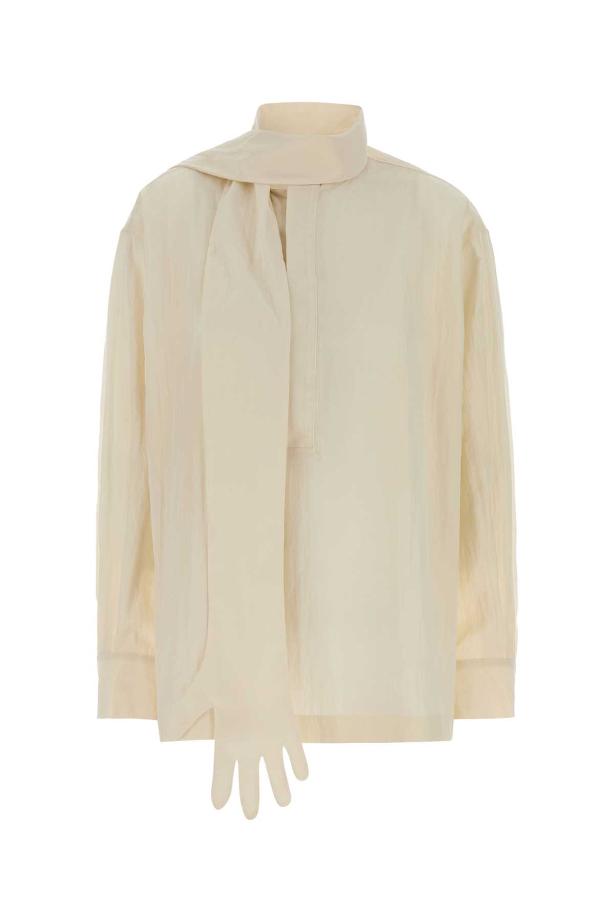 Jean Paul Gaultier Ivory Lyocell Blend Blouse In Neutral