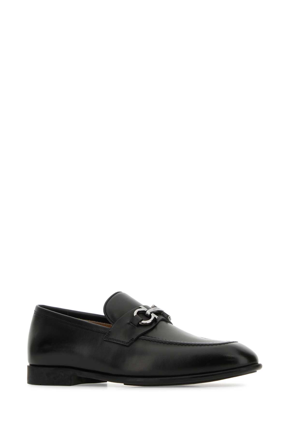 Shop Ferragamo Black Leather Foster Loafers In Nerobiscotto