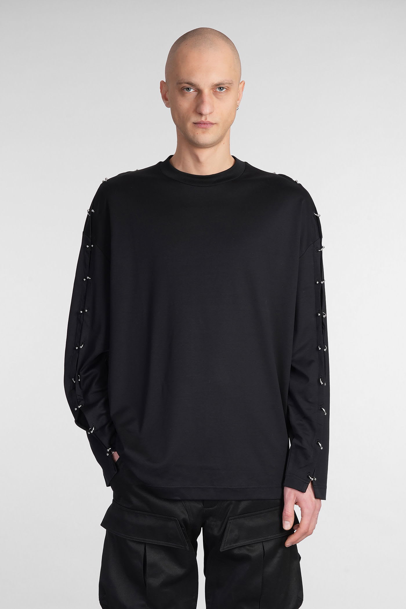 T-shirt In Black Cotton