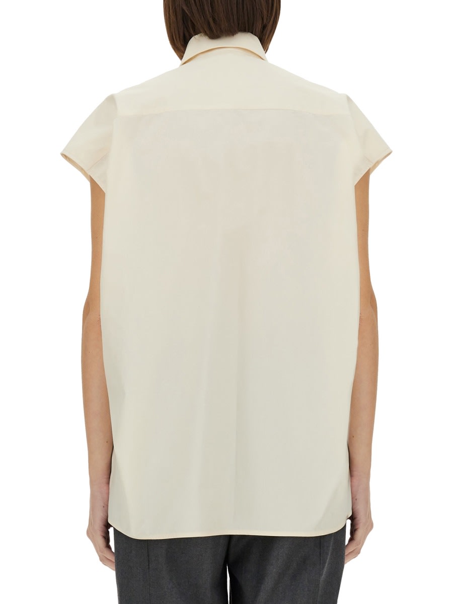 Shop Fabiana Filippi Poplin Shirt In Ivory