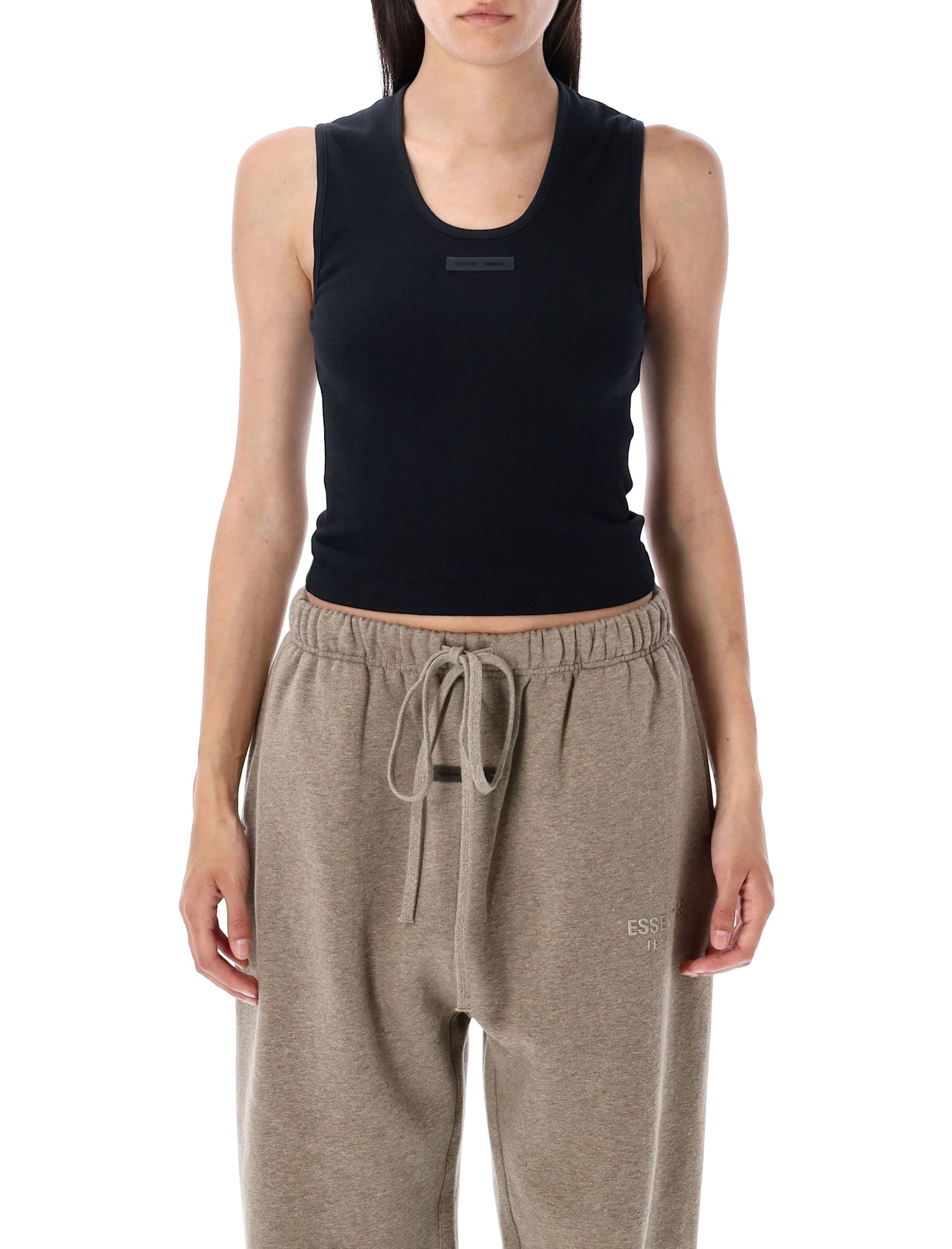 Fear Of God Rib Knit Essential Tank Top In Black