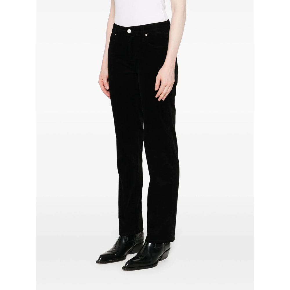 7 For All Mankind Embellished Straight Trousers In Black