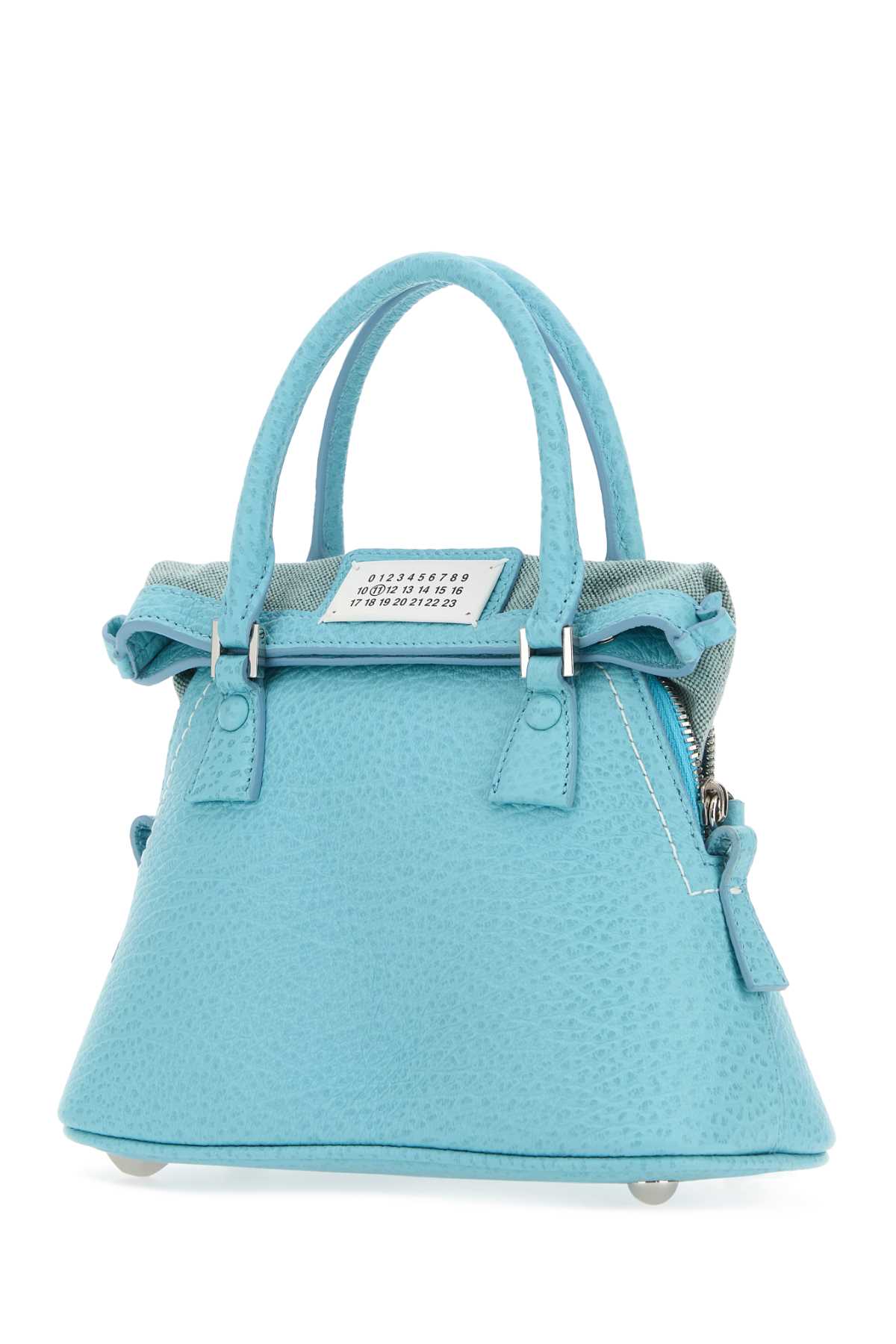 Shop Maison Margiela Light Blue Leather Micro 5ac Handbag In Aqua