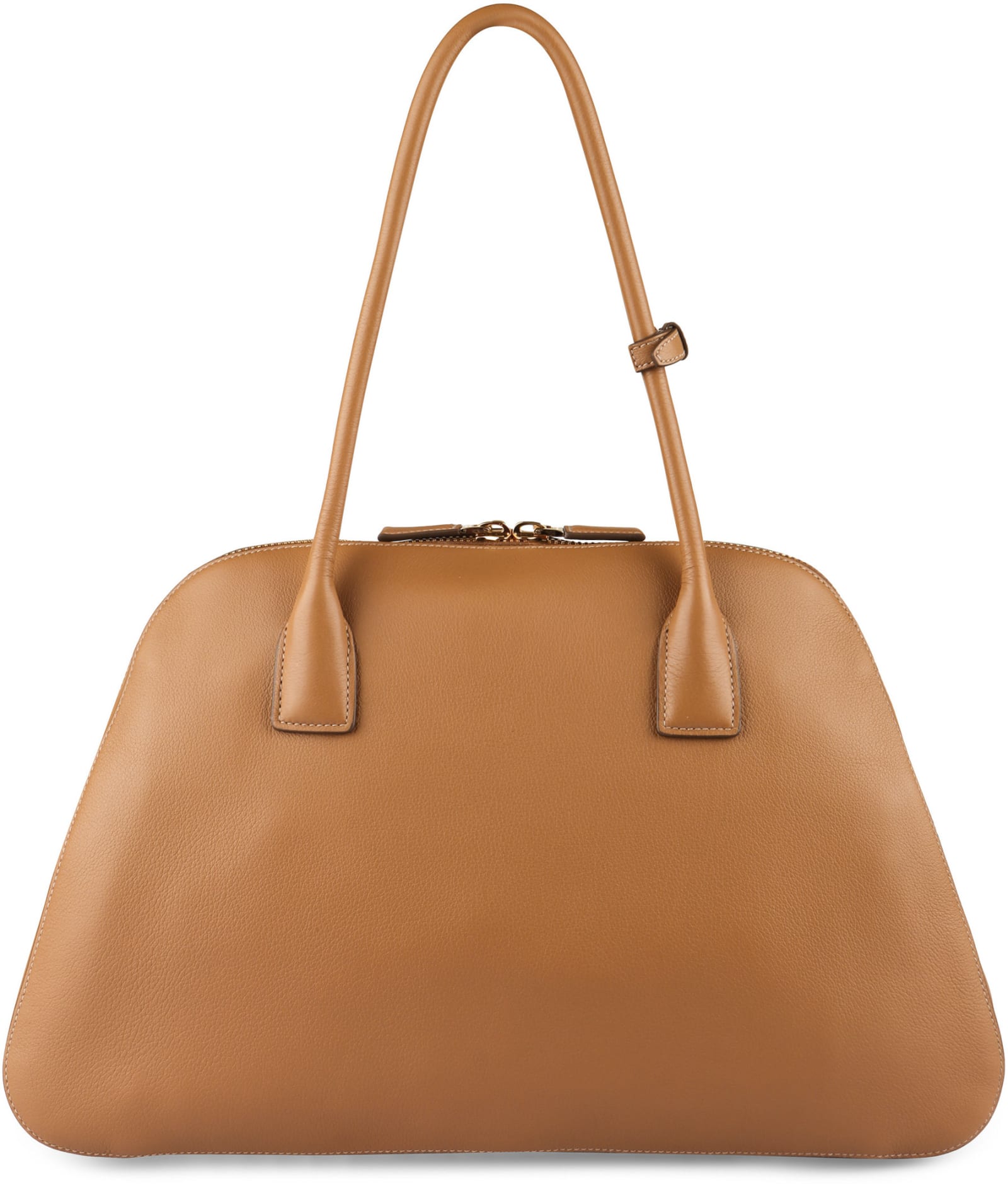 Shop Prada Medium Leather Tote In Camel