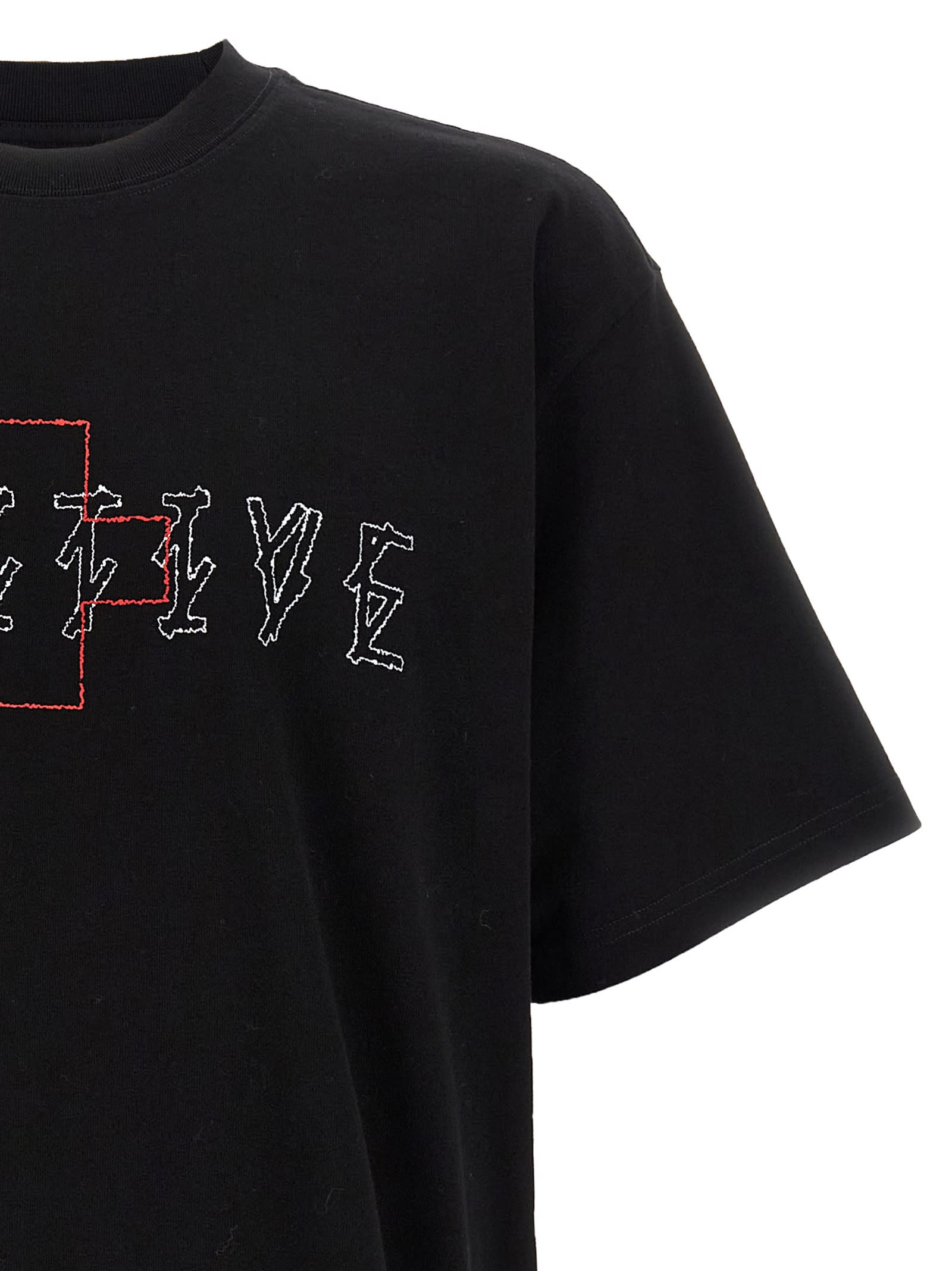 44 Label Group Cotton T-shirt With Print In Black