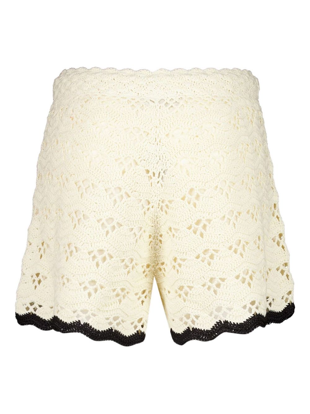 Zimmermann Rhiannon Crochet Short Cream/black In Neutral