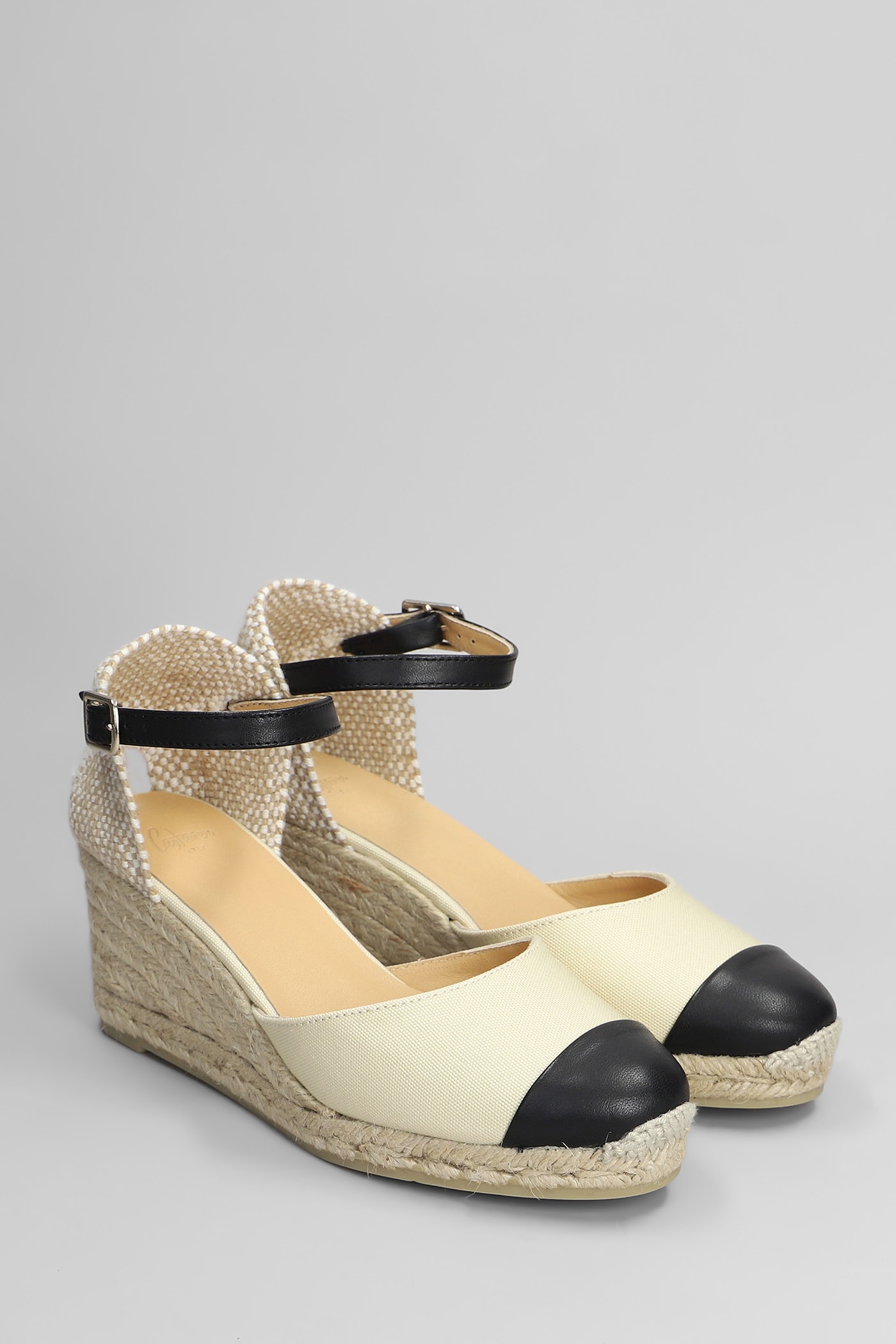 Castaã±er Coraline-6-264 Wedges In Beige Canvas