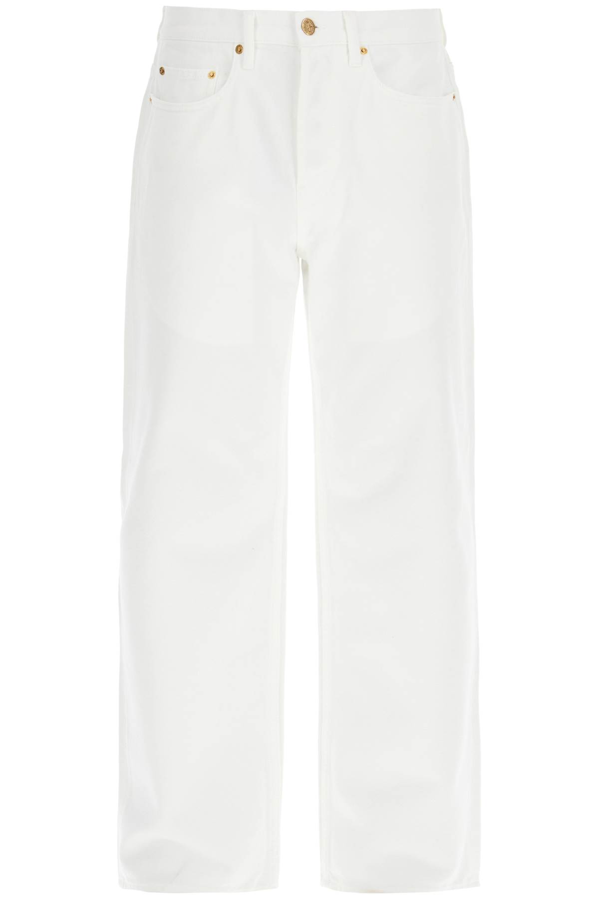 Shop Golden Goose Stonewashed Treated Jeans In Offwhite (white)