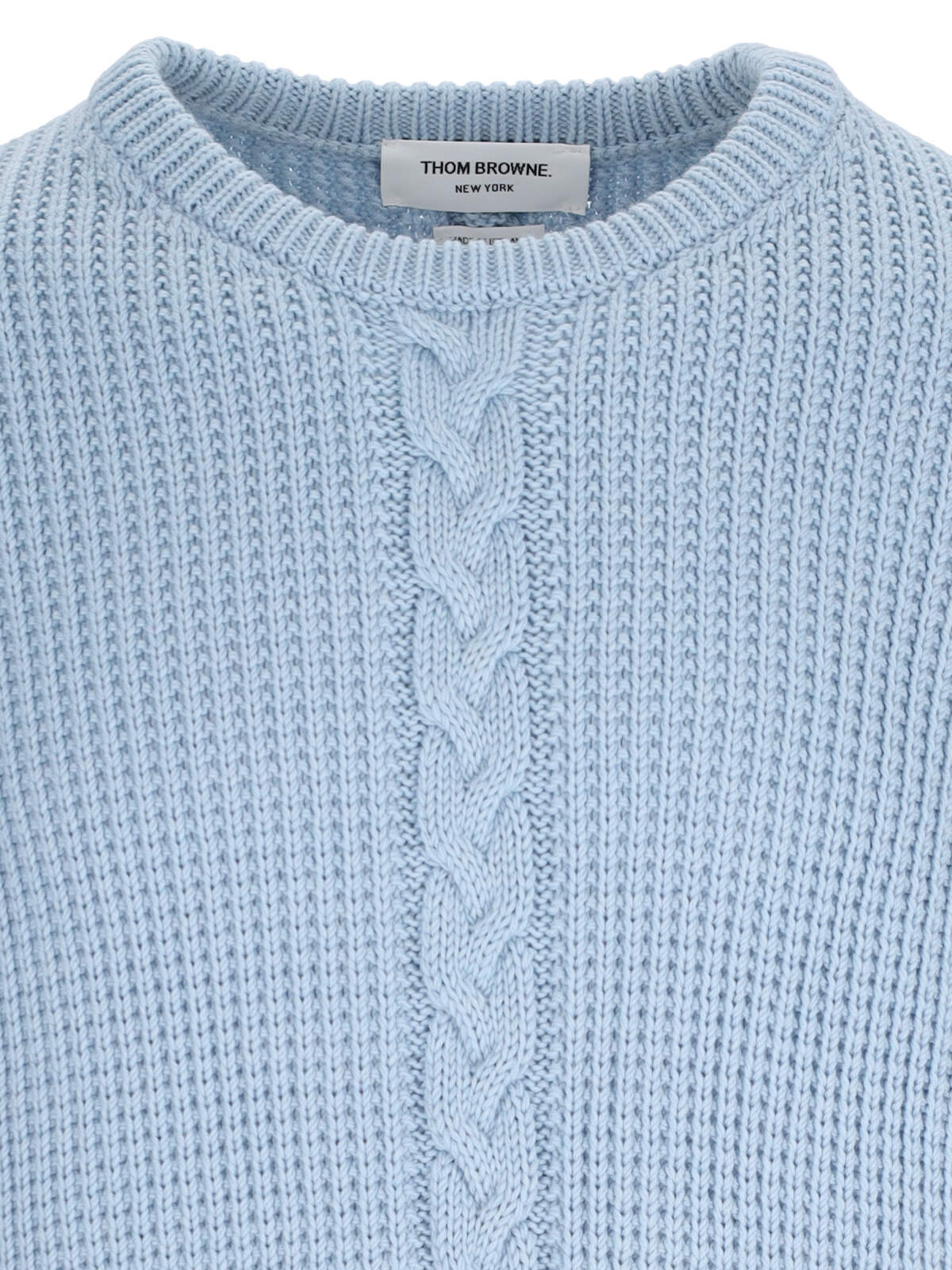 Shop Thom Browne Wool Sweater In Light Blue