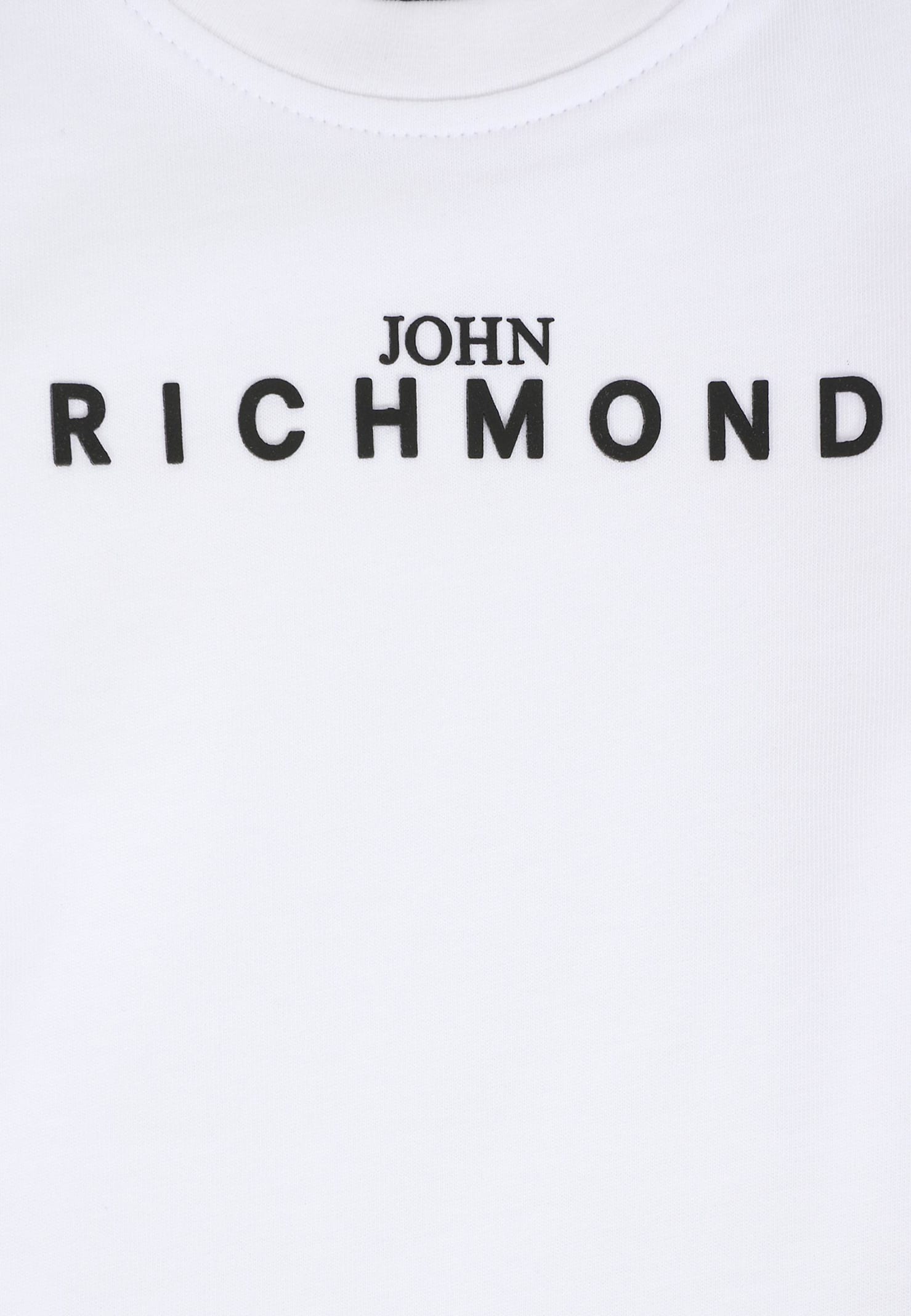 Richmond White T-shirt For Babykids With Logo In White