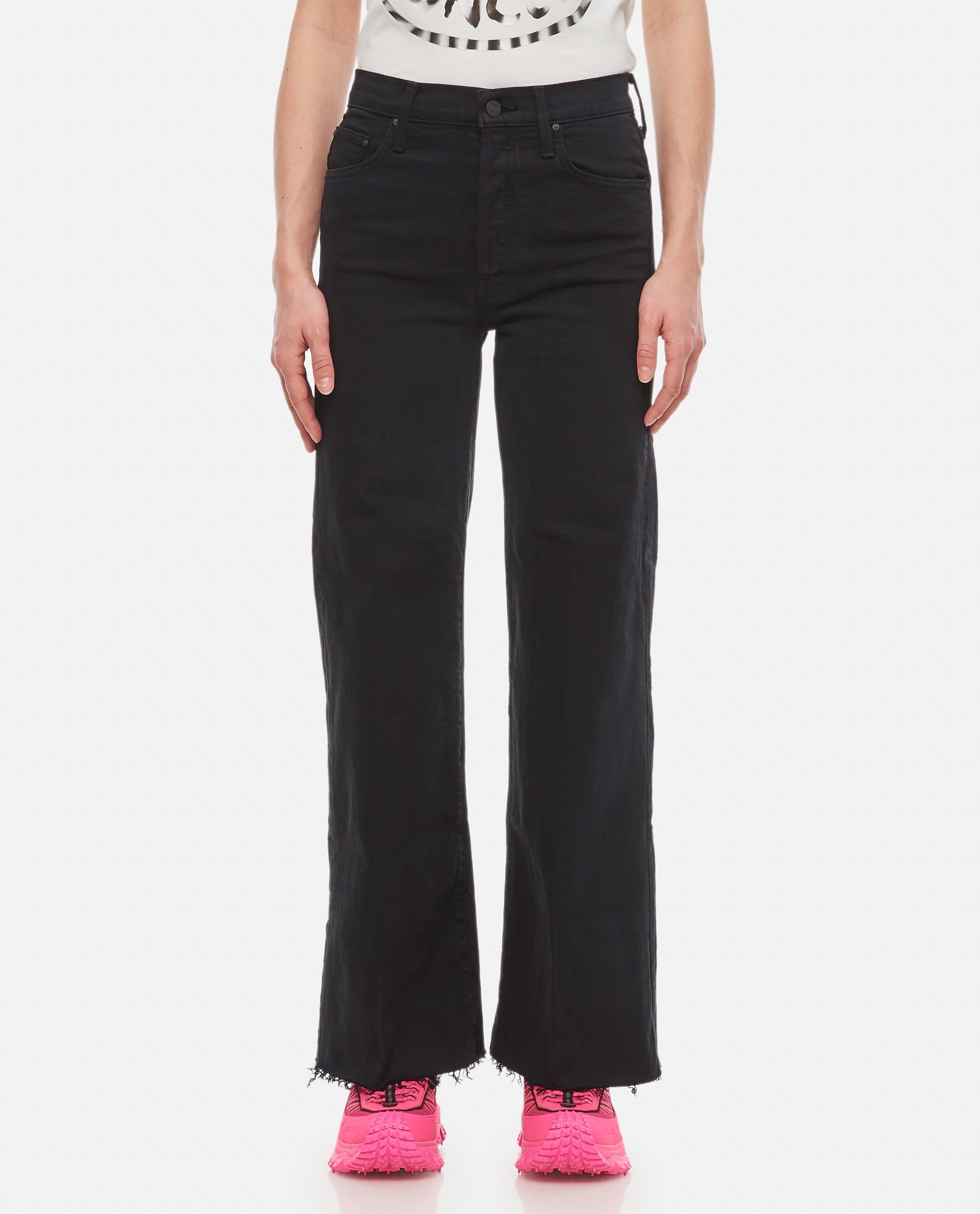 Shop Mother Straight Jeans In Black