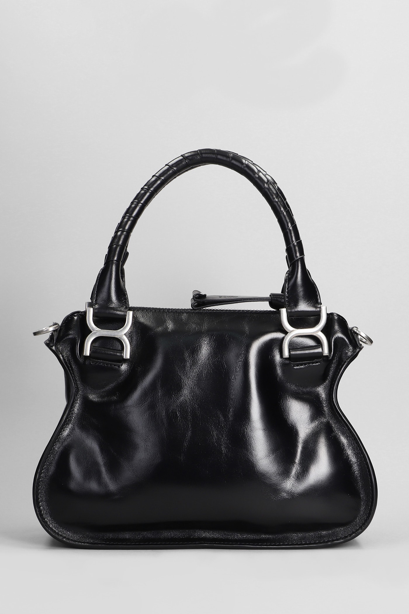 Shop Chloé Mercie Shoulder Bag In Black Leather