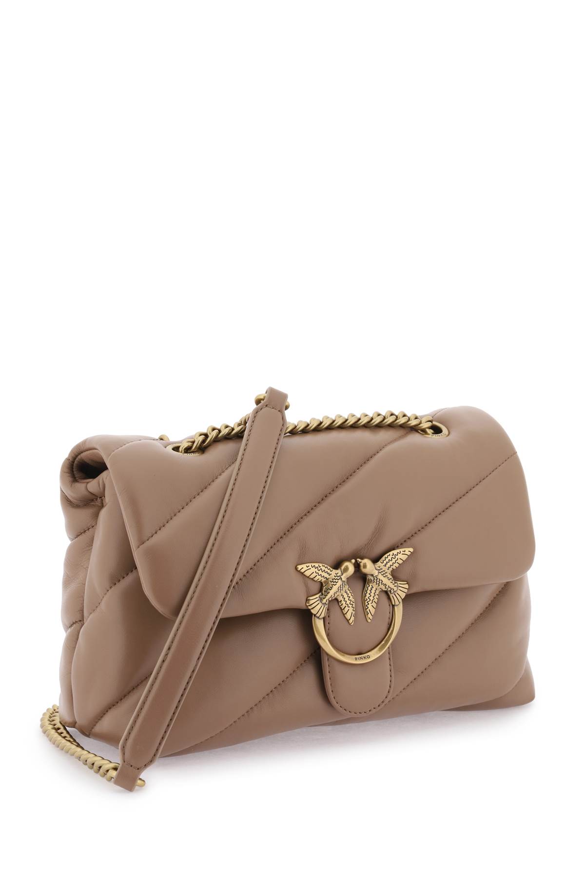 Pinko Love Mini Puff Shoulder Bag In Beige