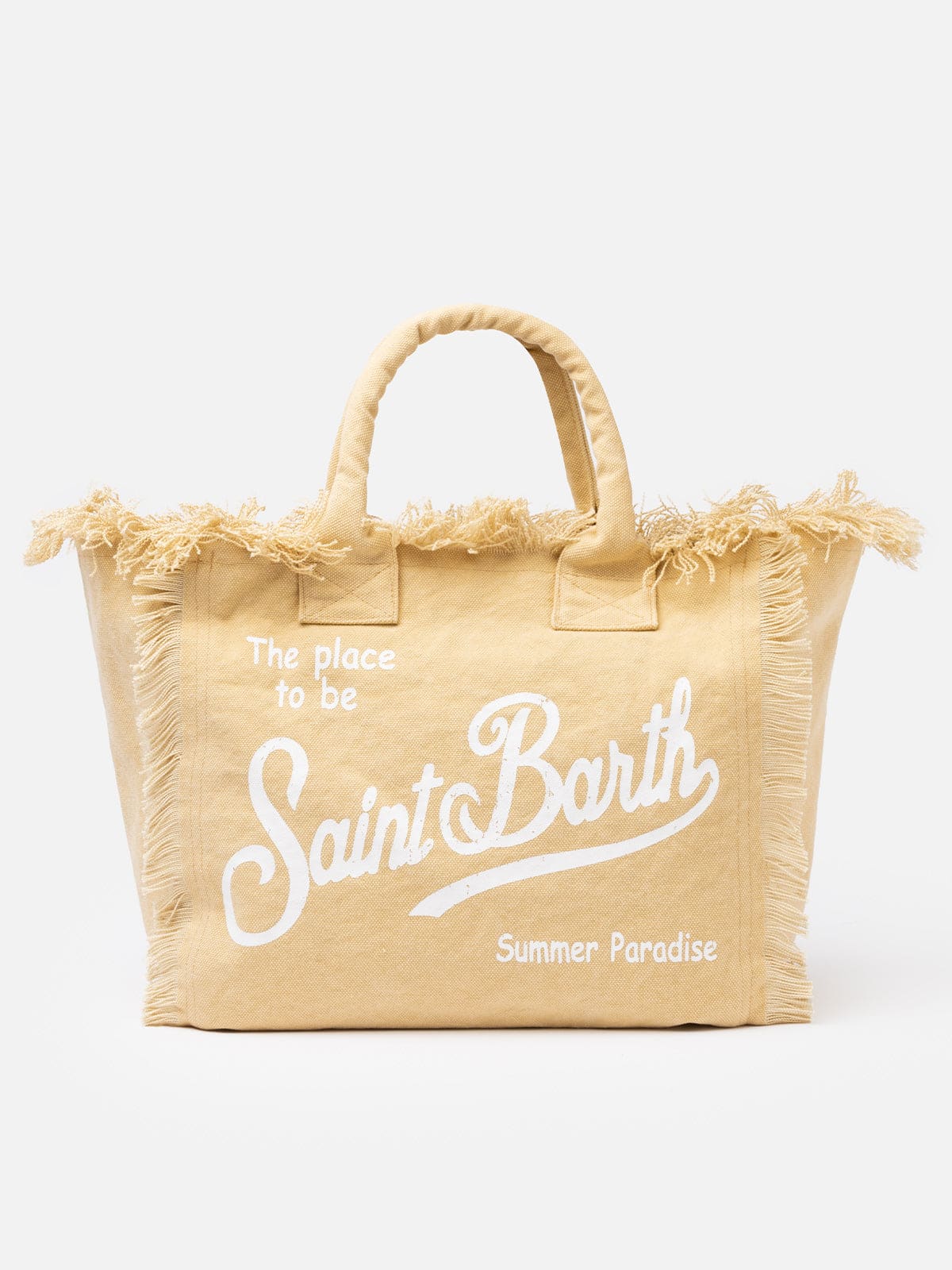 Beige Cotton Canvas Vanity Tote Bag
