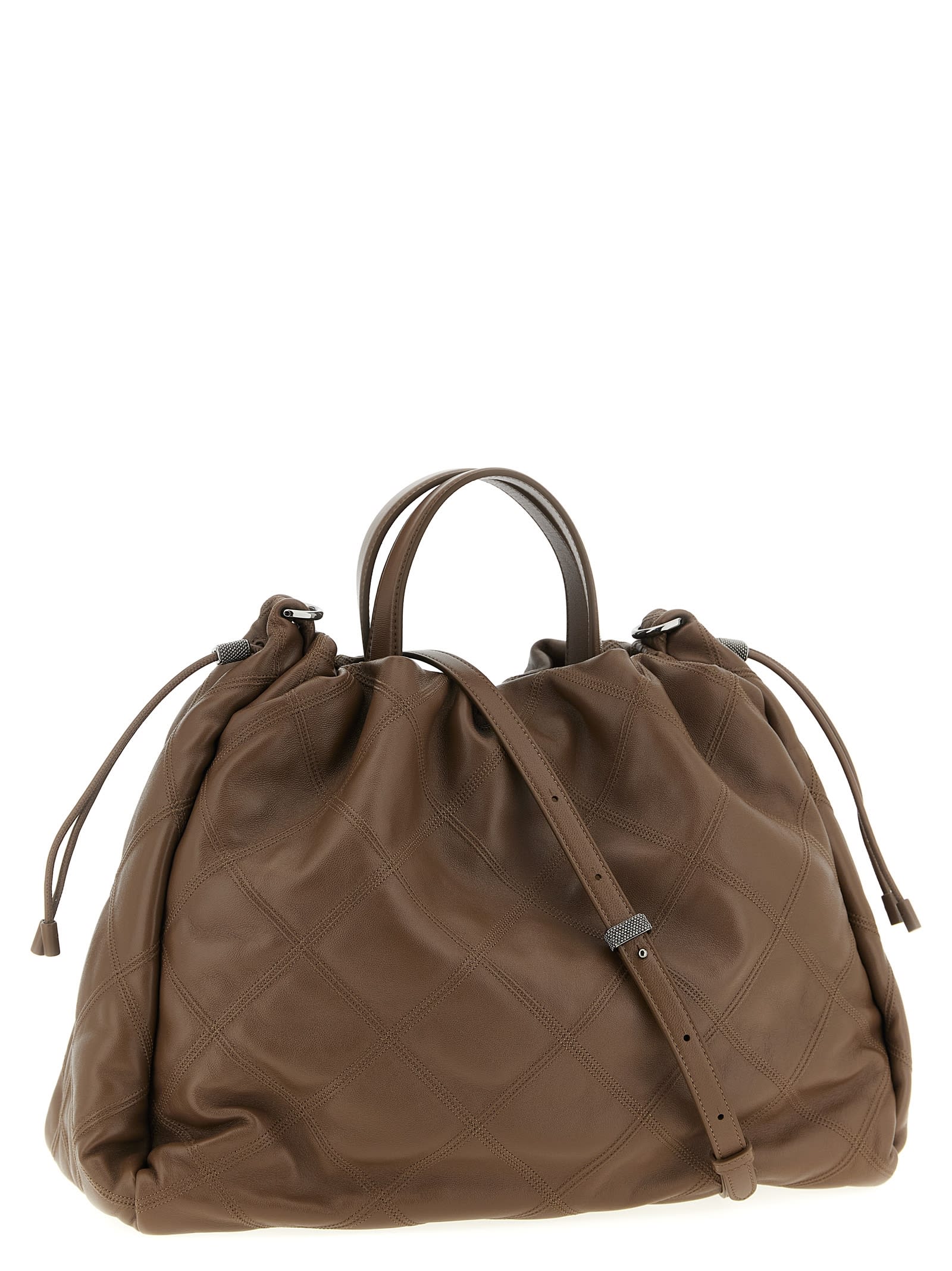 Brunello Cucinelli Mellow Large Shopping Bag In Brown