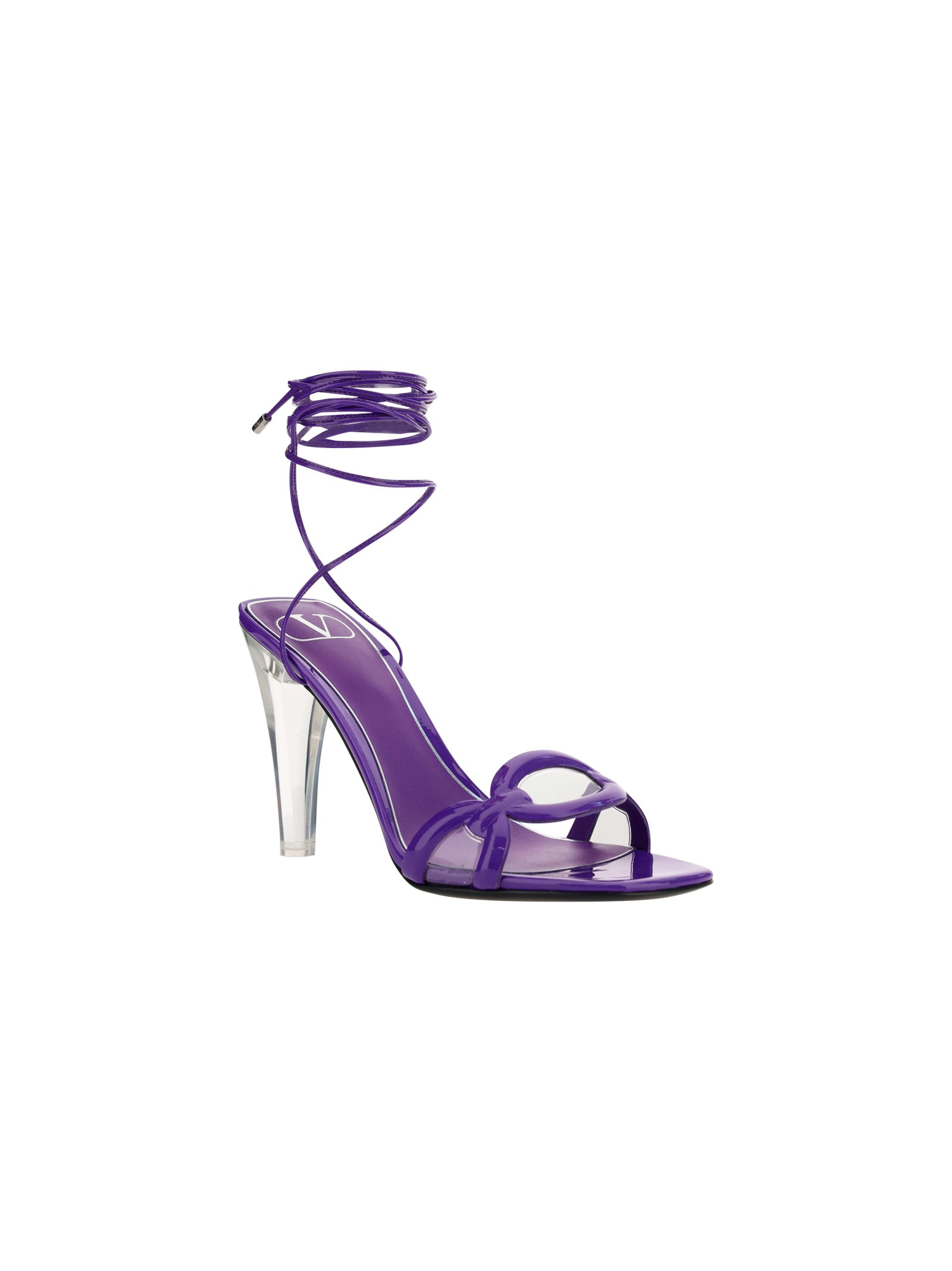 Valentino 1967 Chain Sandals In Purple