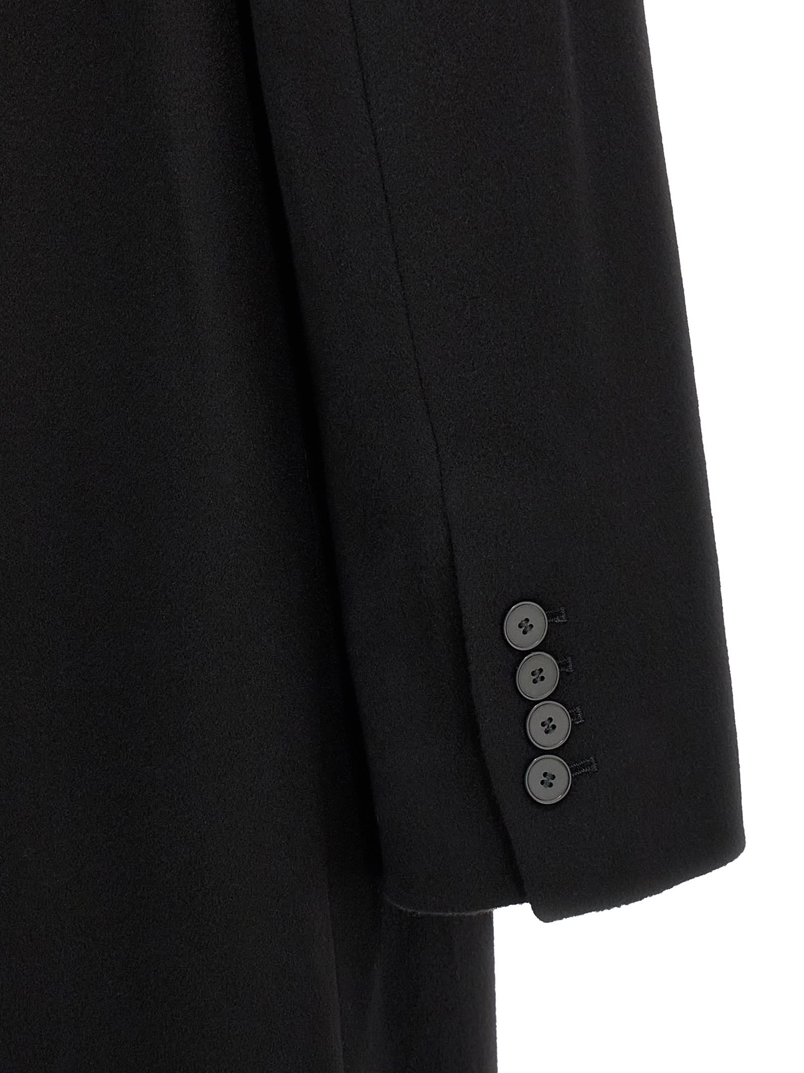 Loulou Studio Temo Double Breast Viscose Coat In Black