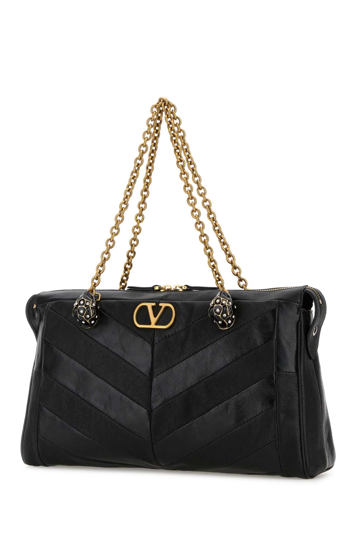 Valentino Medium Panthea Shoulder Bag In Black