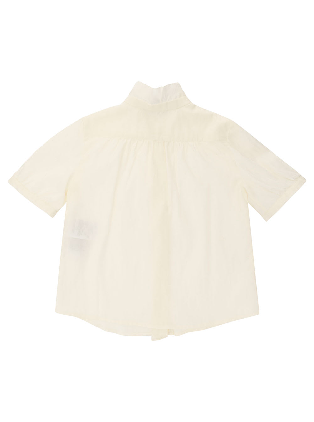 Shop Emporio Armani Cream White Shirt With Turn Up Collar In Cotton Girl