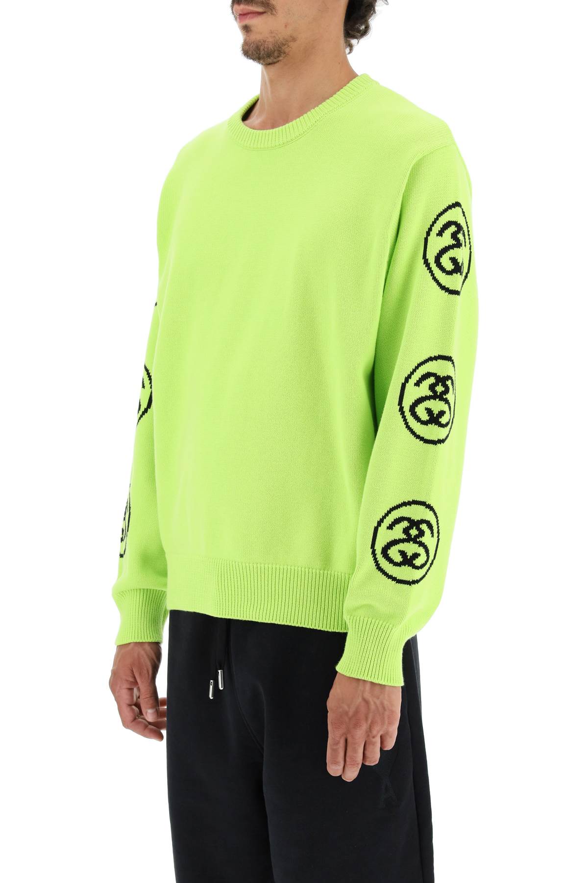 Stussy Ss-link Logo Cotton Sweater In Green | ModeSens