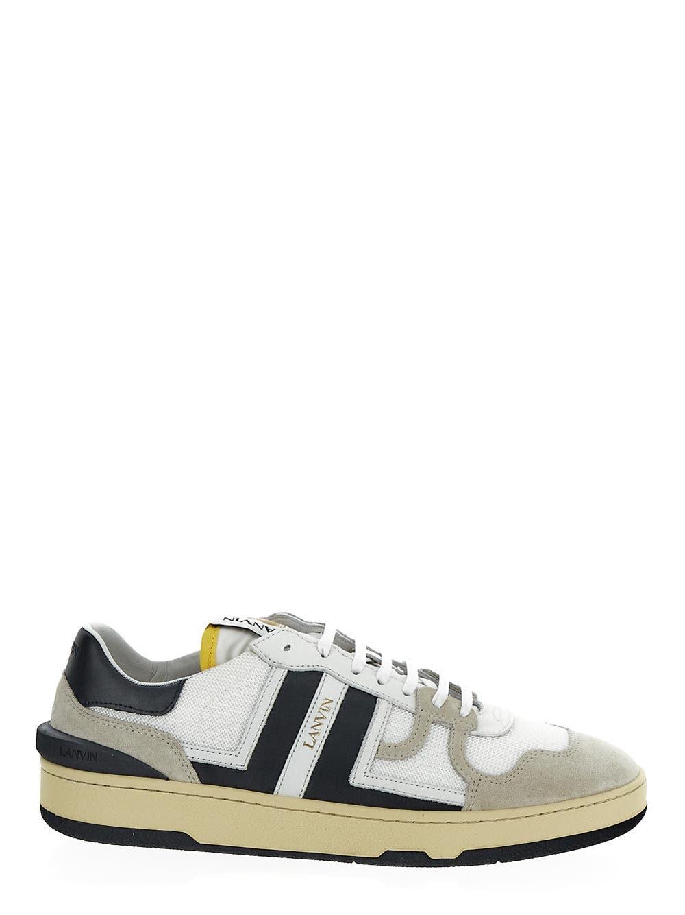 Shop Lanvin Mesh Clay Low-top Sneakers In White And Black