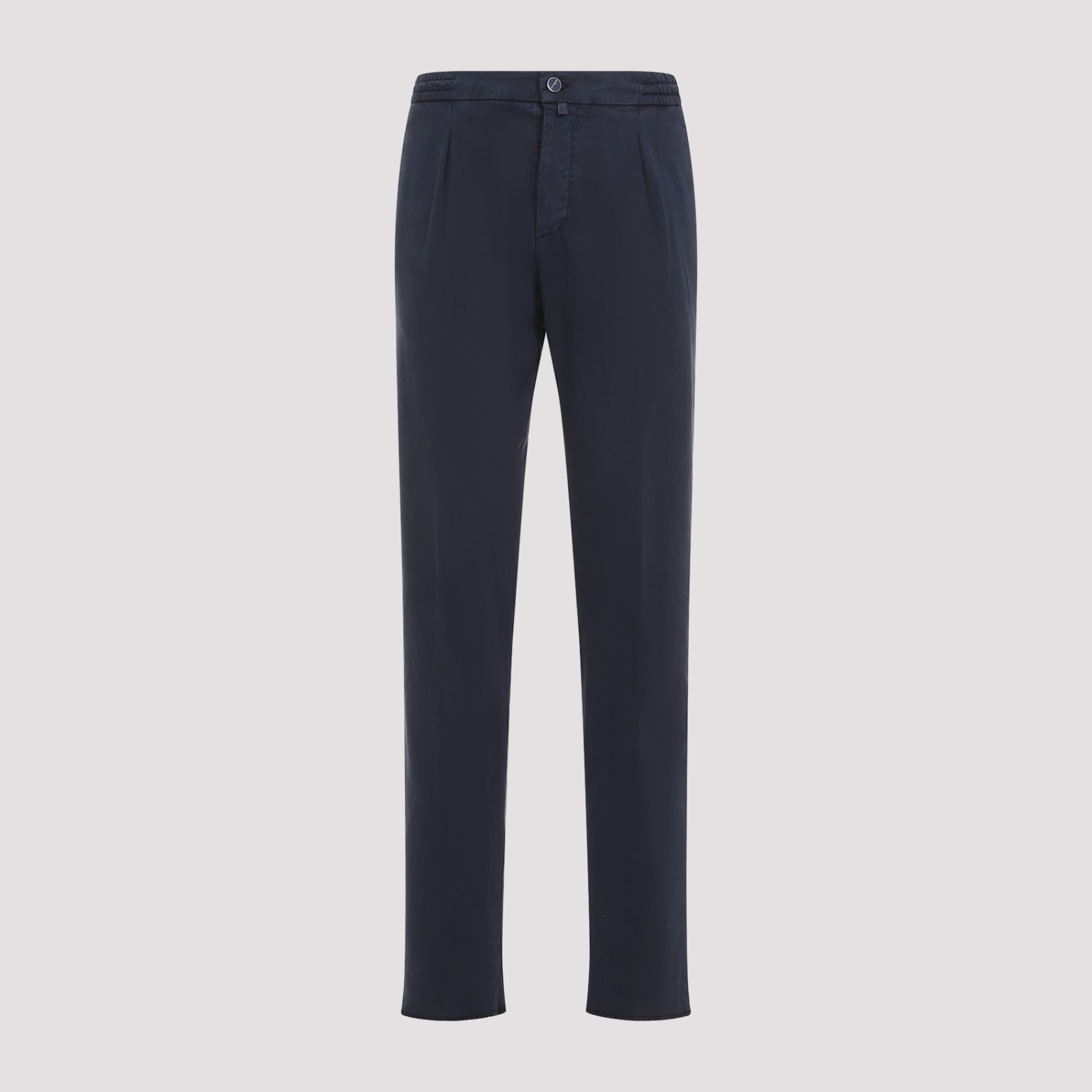 Shop Kiton One Pence Pants In Blu Navy