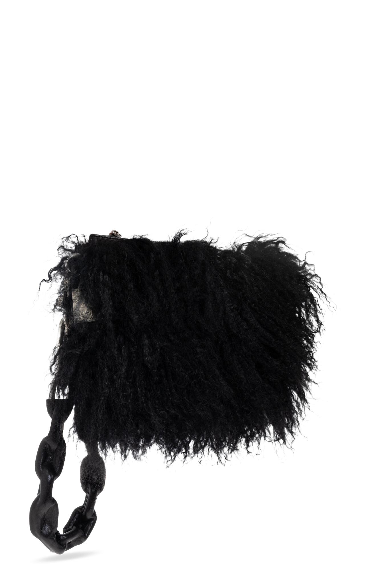 Dolce & Gabbana Furry Clutch In Black