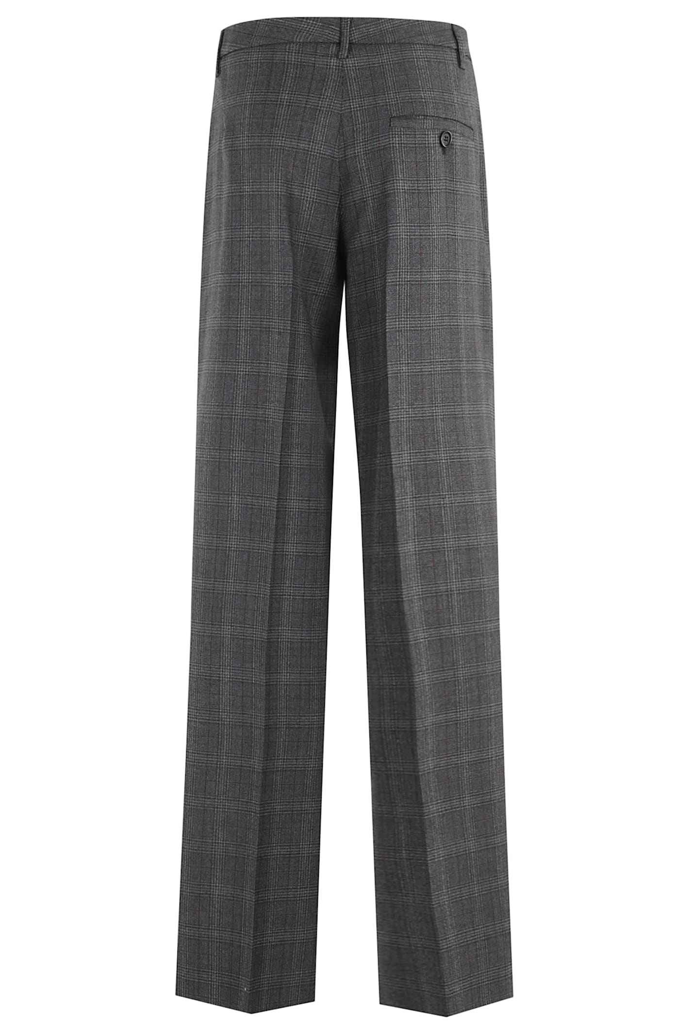 Aspesi Checked Trousers In Gray