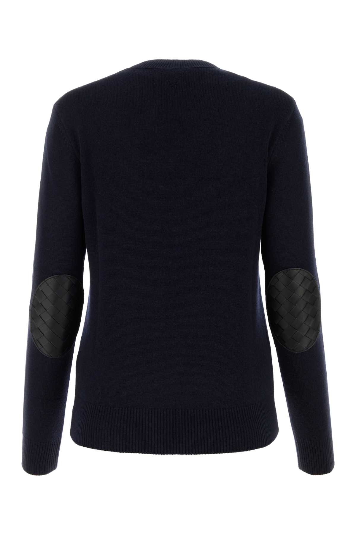Shop Bottega Veneta Navy Blue Stretch Cashmere Blend Sweater