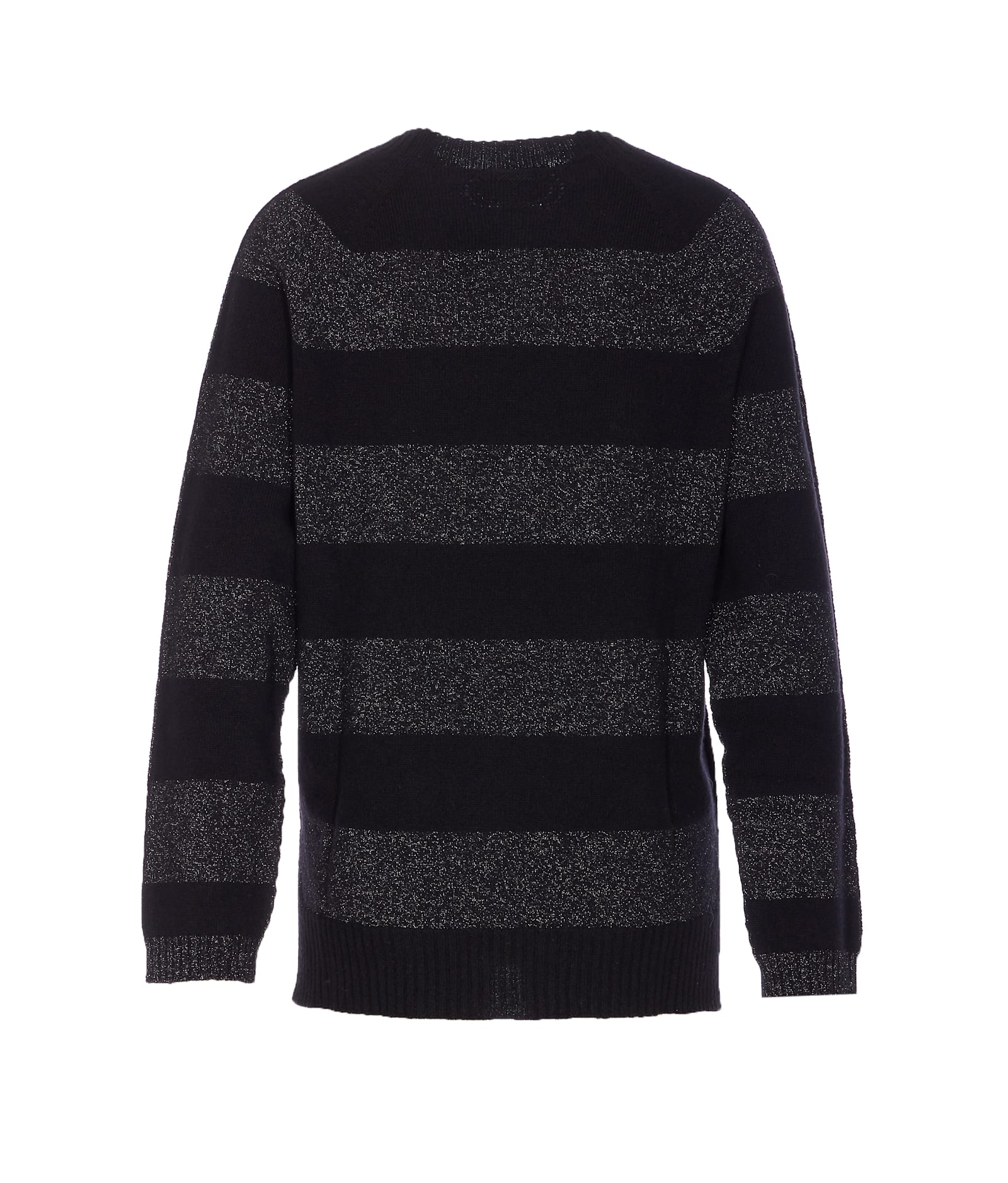 Twinset Striped-pattern Sweater In Black