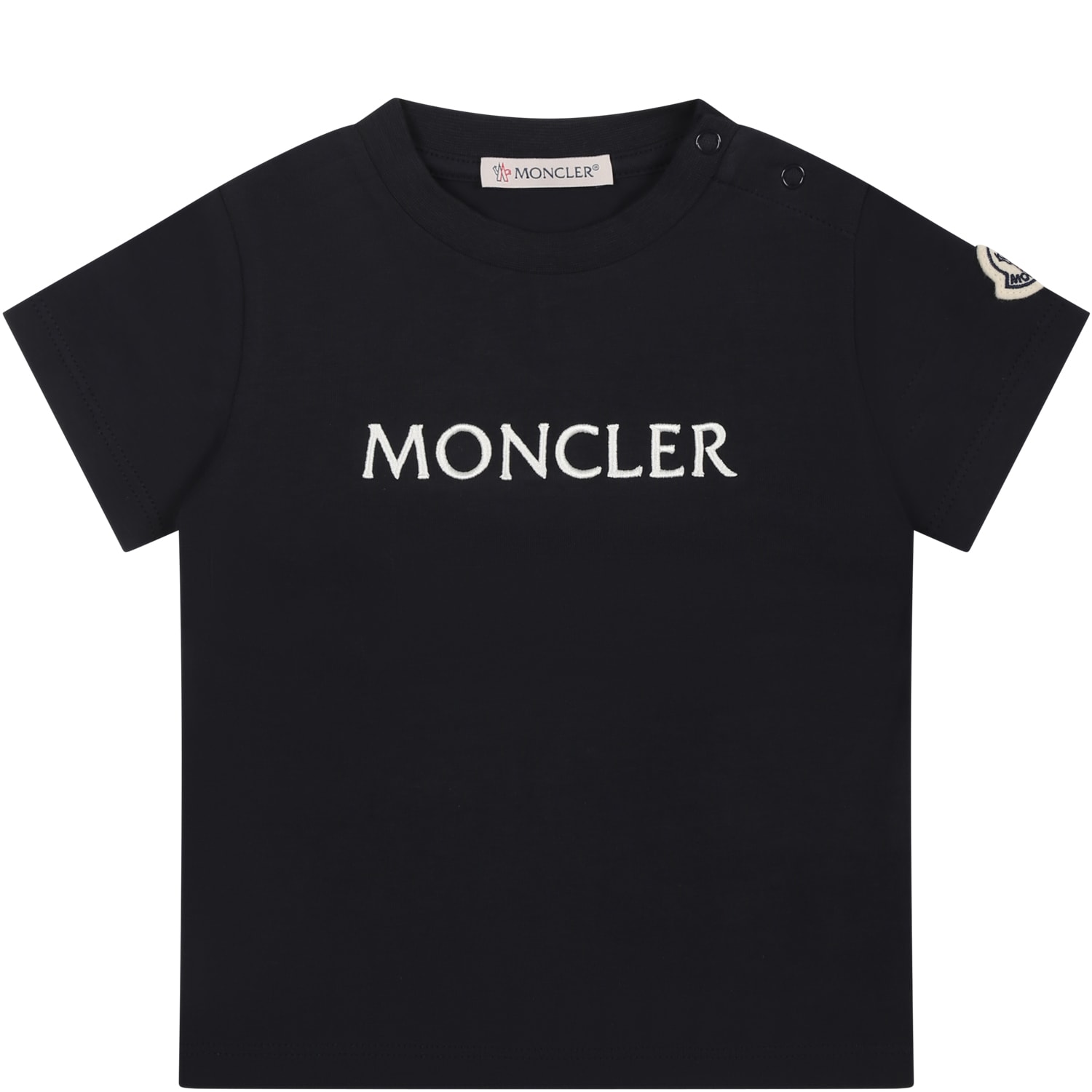 Shop Moncler Blue T-shirt For Baby Girl With Logo