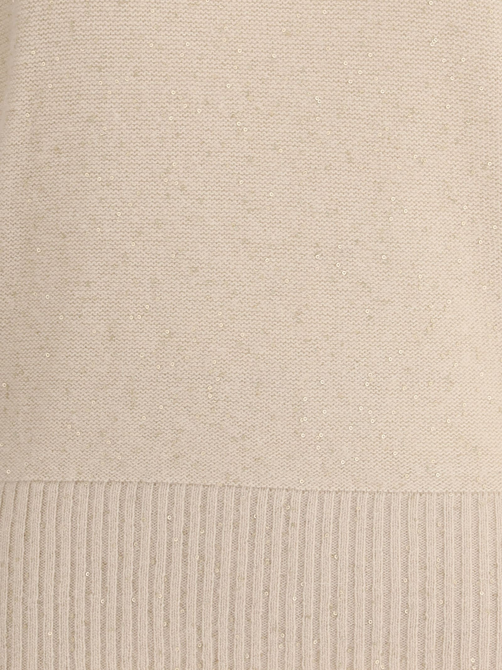 Fabiana Filippi Wool And Silk Sweater With Sequins In Brown