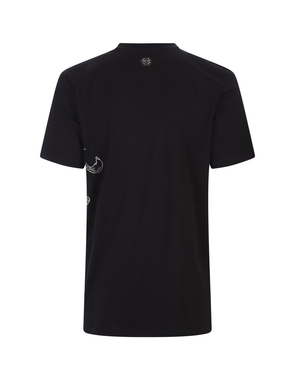 Shop Philipp Plein Black T-shirt With Crystal Lion Circus