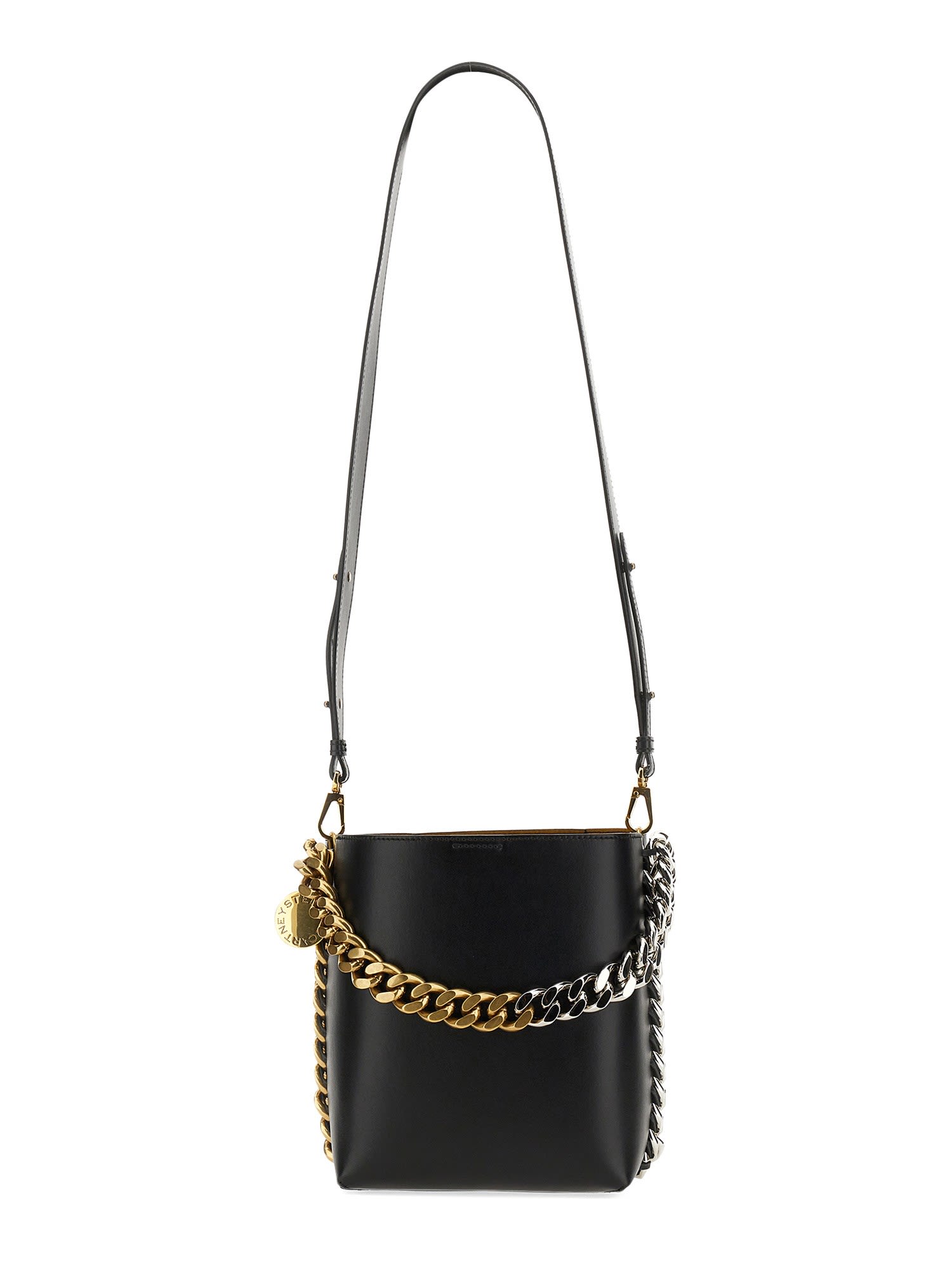 Stella Mccartney Frayme Bucket Bag In Black