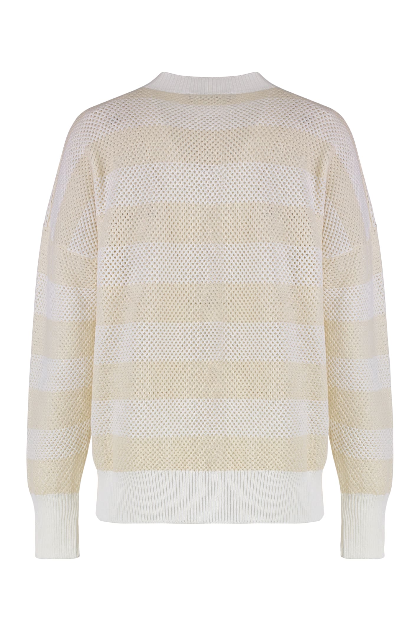Shop Fabiana Filippi Openwork-knit Pullover In Panna
