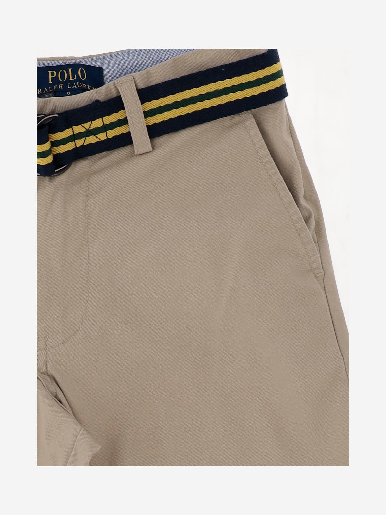 Polo Ralph Lauren Beige Cotton Bermuda Shorts With Belt In Beige