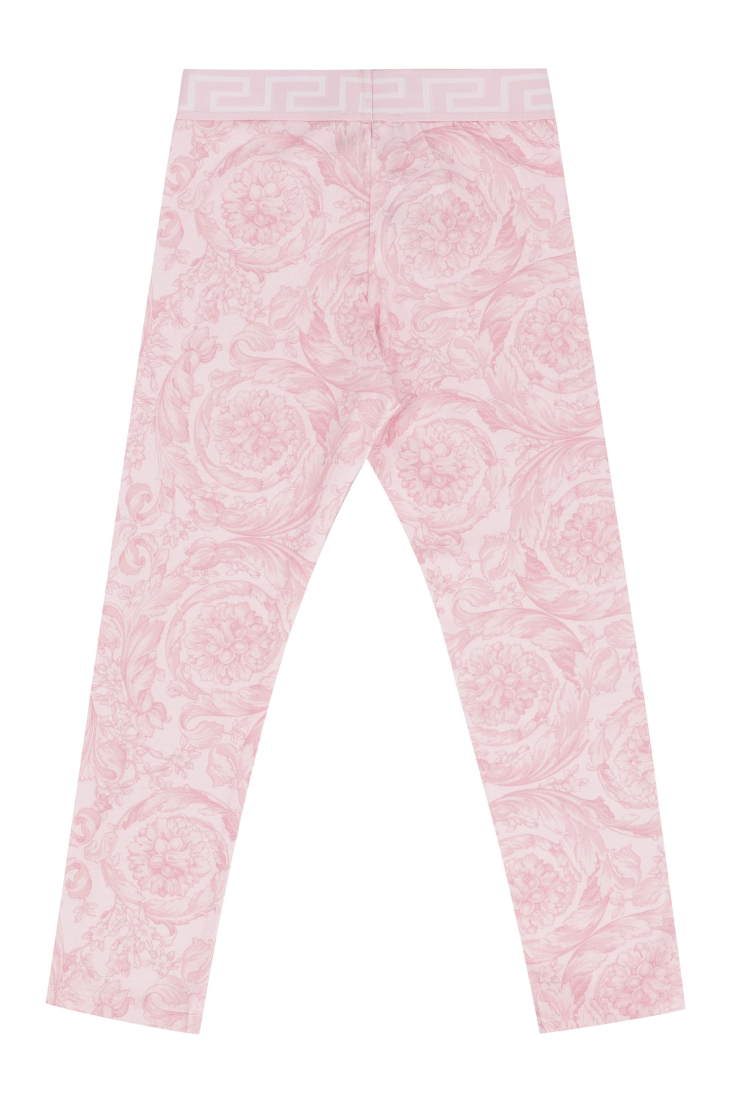 Shop Young Versace Printed Leggings In Pink